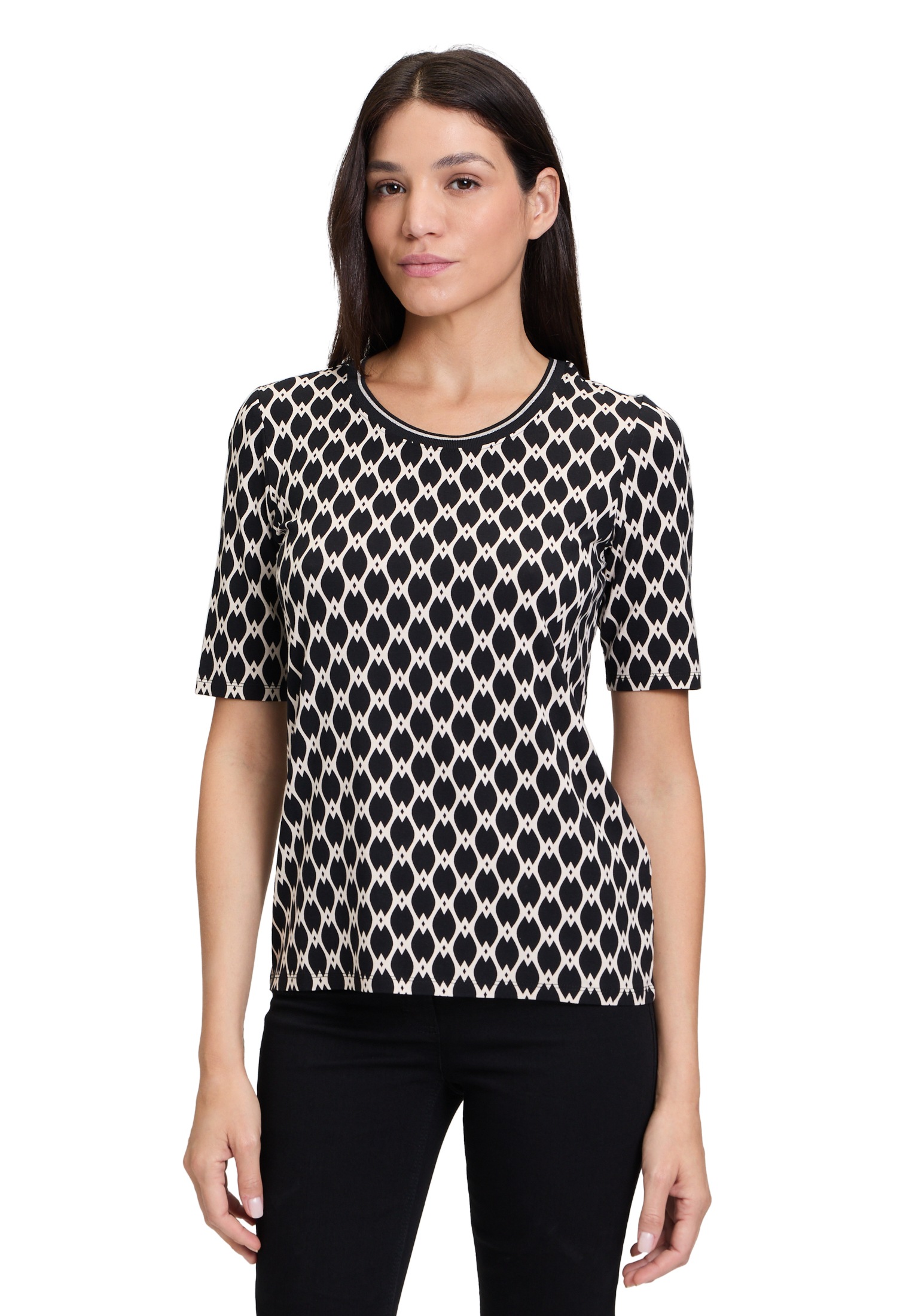 Betty Barclay Kurzarmshirt Betty Barclay Basic Shirt mit Print (1-tlg) Ripp günstig online kaufen