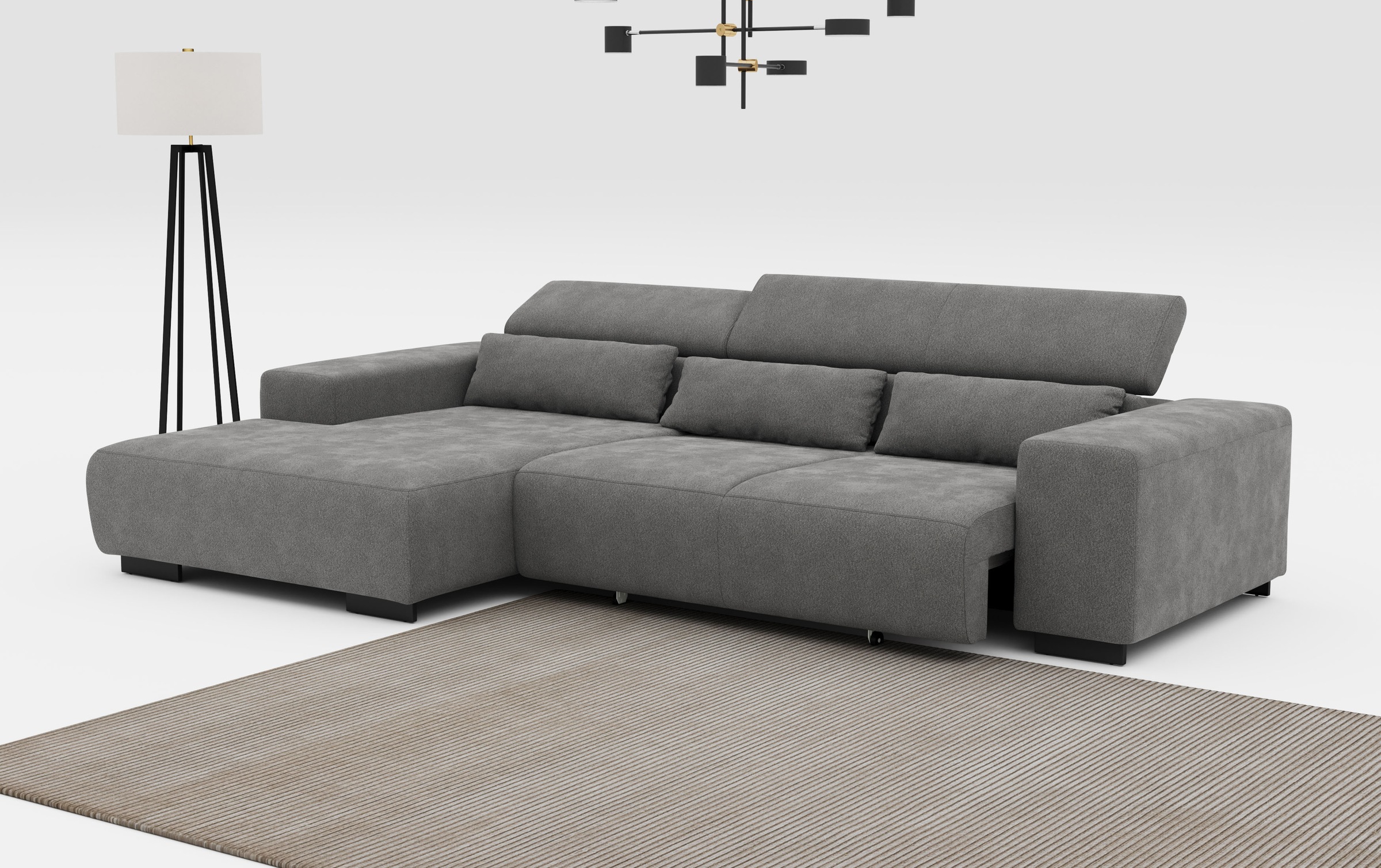 COTTA Ecksofa "Side L-Form, mit Kopfteilverstellung und Zierkissen", option günstig online kaufen