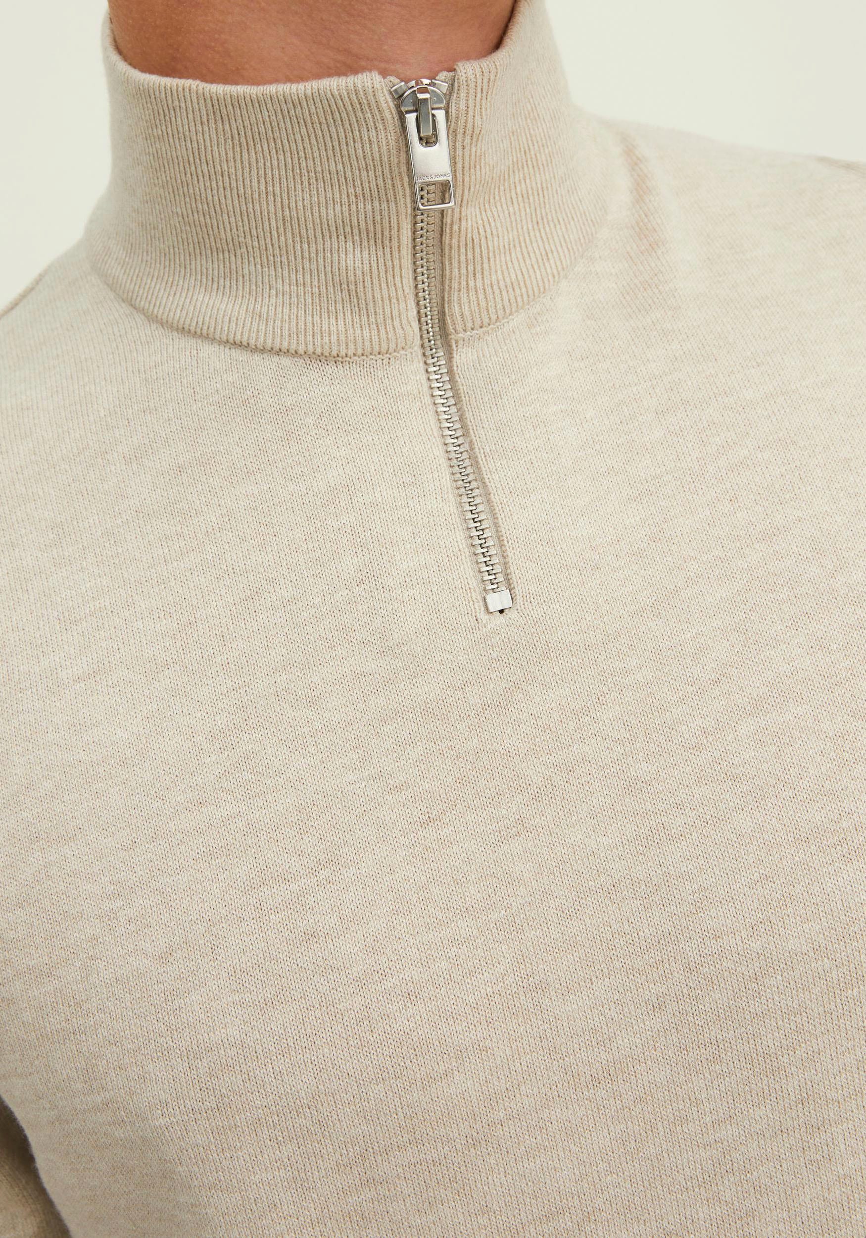 Jack & Jones Strickpullover »EMIL KNIT HALF ZIP«, mit kurzem Reißverschluss im Troyer-Look