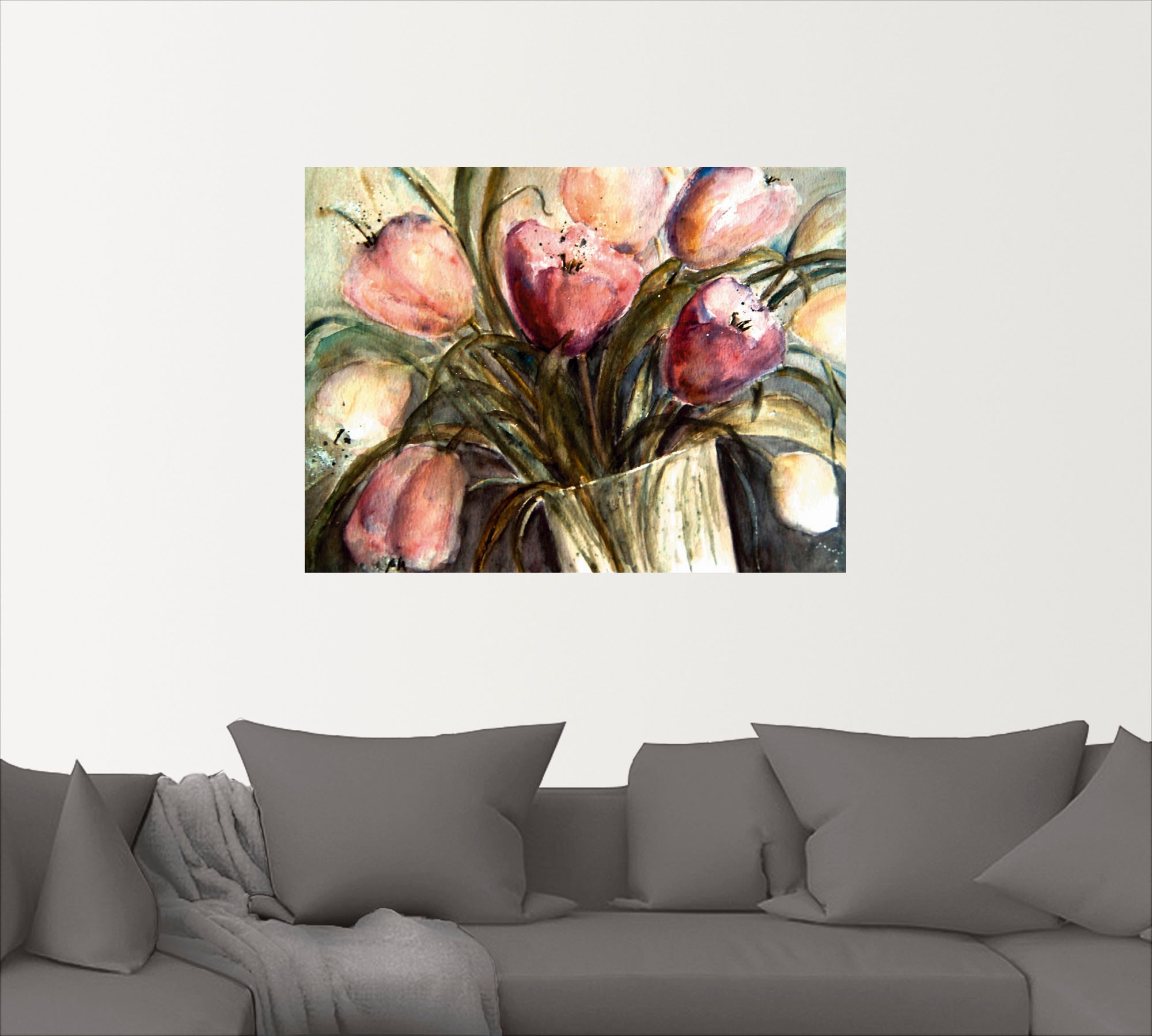 Artland Wandbild »Lila Tulpen in Vase«, Blumen, (1 St.), als Leinwandbild, Poster, Wandaufkleber in verschied. Größen