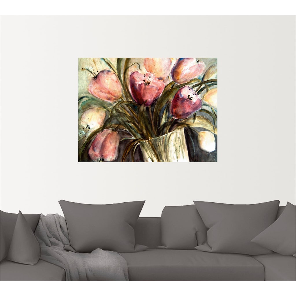 Artland Wandbild »Lila Tulpen in Vase«, Blumen, (1 St.)