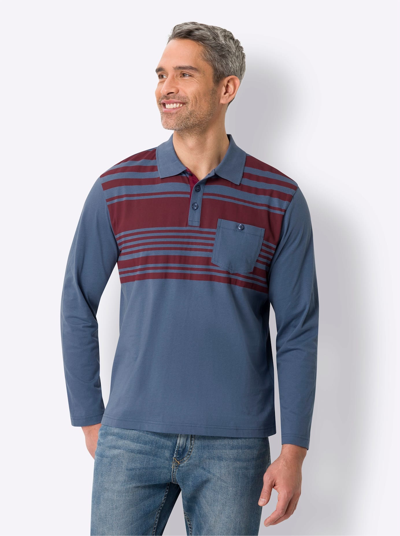Classic Poloshirt "Langarm-Poloshirt" 1 Stk. tlg. günstig online kaufen