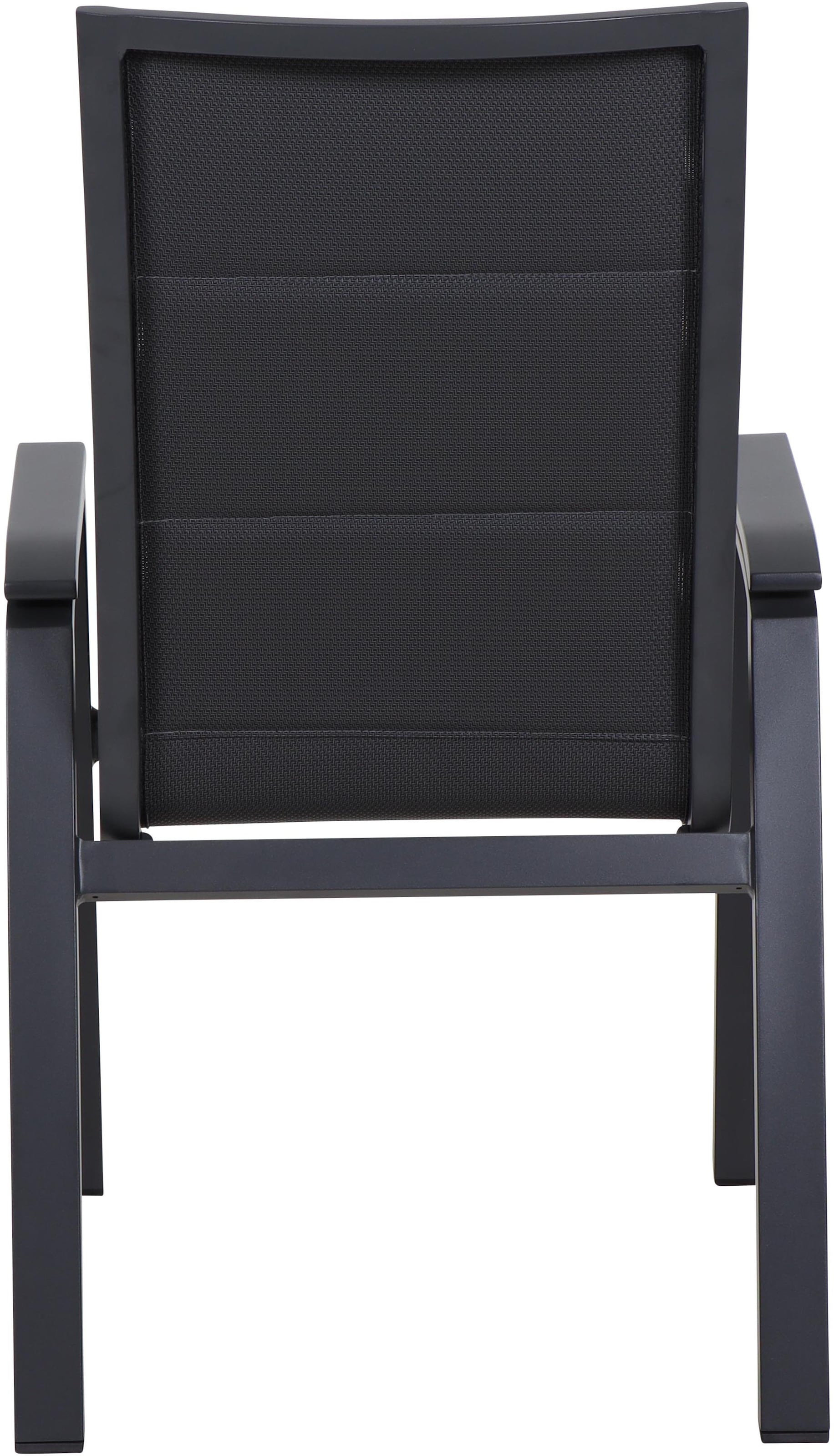 Siena Garden Gartensessel »MILANO Stapelsessel« Gestell aus Aluminium matt anthrazit, Bezug padded dunkelgrau