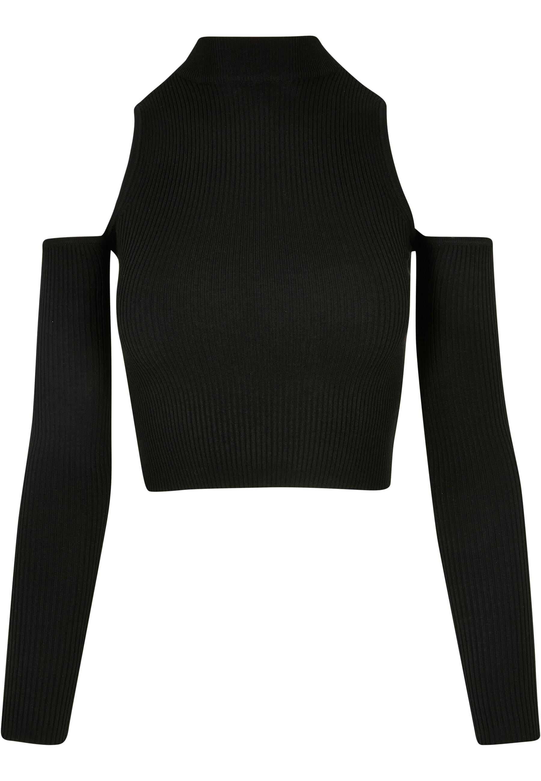 Rundhalspullover »Urban Classics Damen Ladies Rib Knit Cut Out Sleeve Longsleeve«