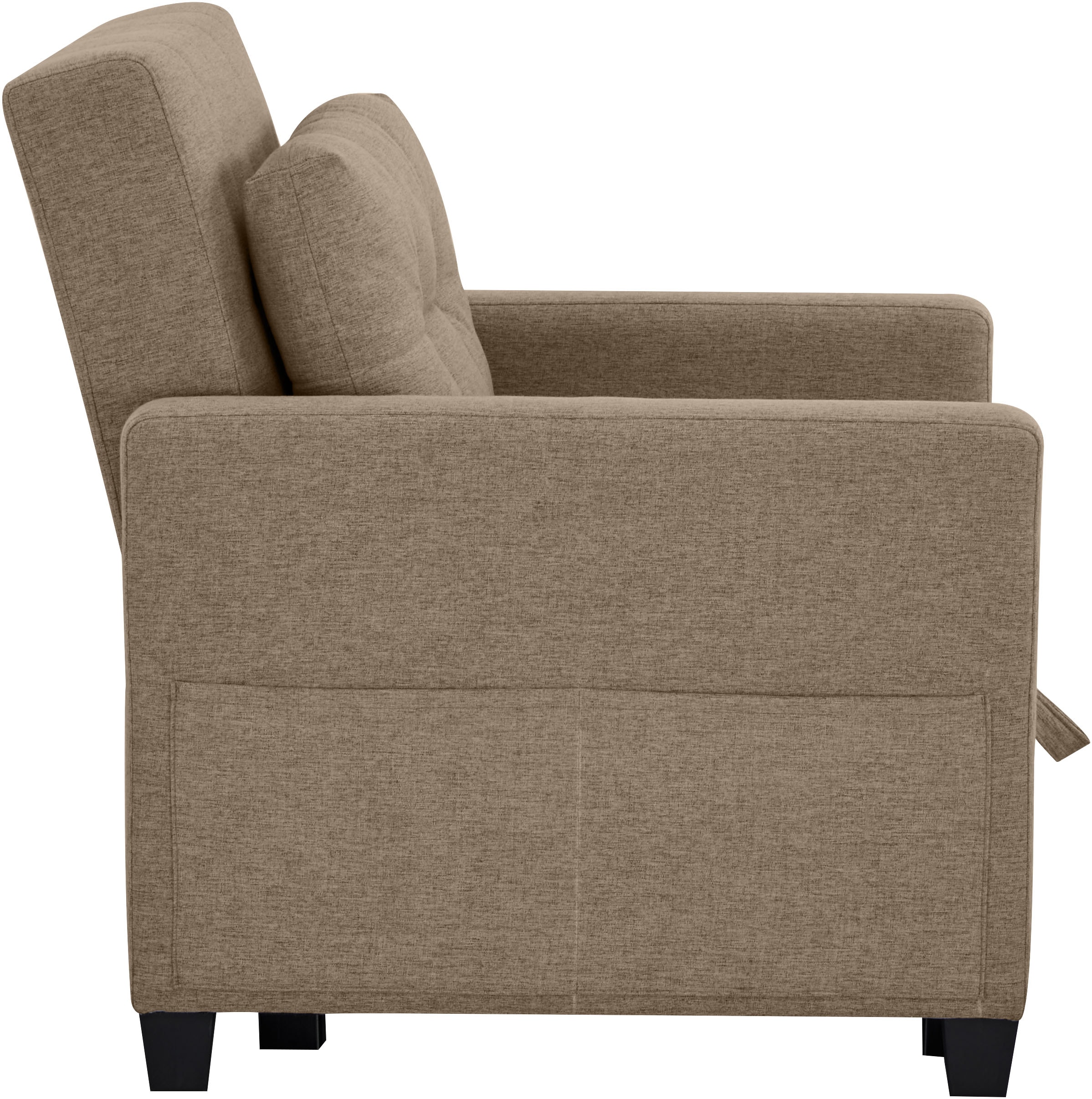 OTTO home Sessel »TYLLI, 91 cm, wandelbar zum Gästebett, Schlafliege, klappbar« verstellbarer Rückenlehne, Klappmechanismus, Webstoff