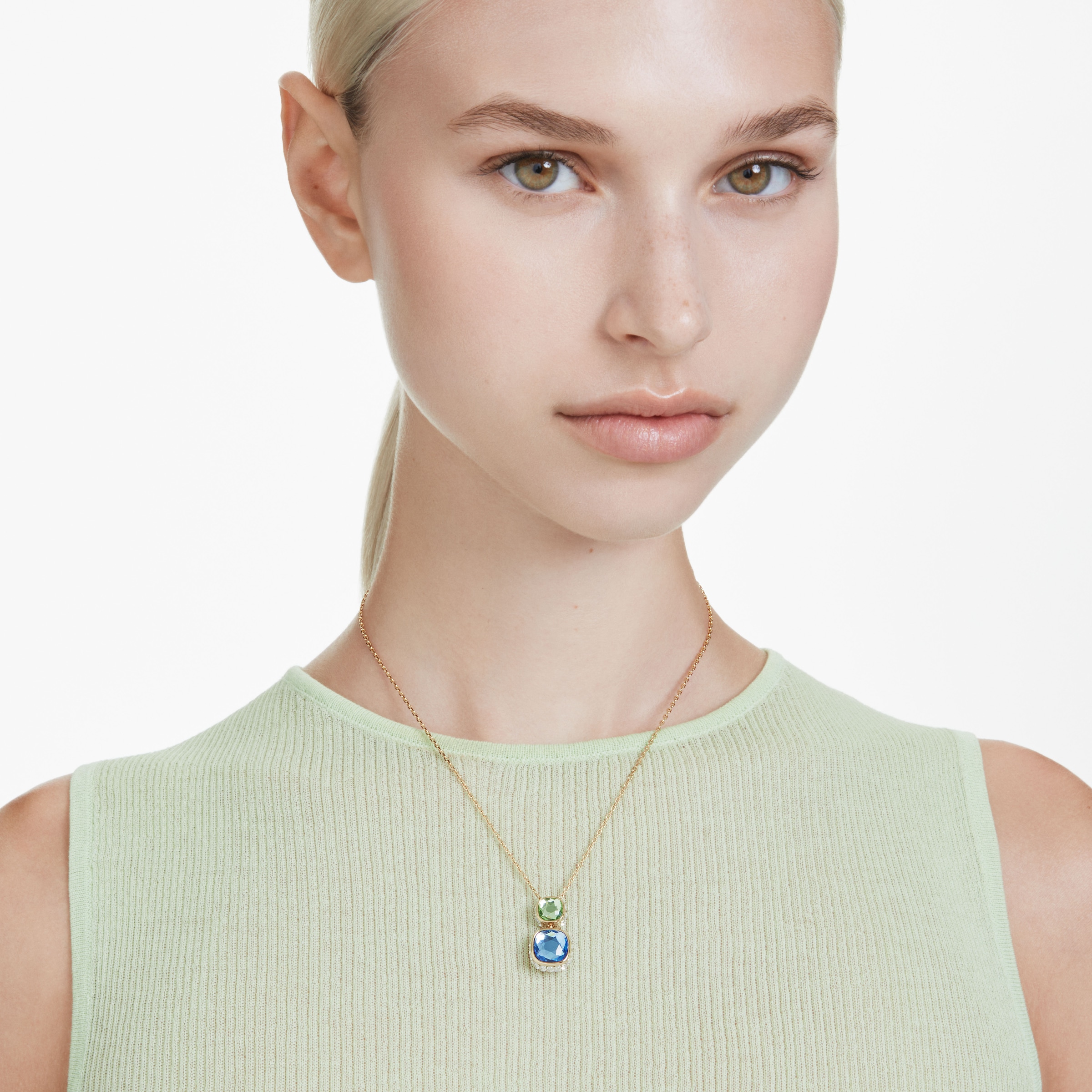Swarovski Kette mit Anhänger »Schmuck Geschenk Chroma Anhänger, 5692496«, mit Swarovski ReCreated™ Crystal - Einhänger drehbar