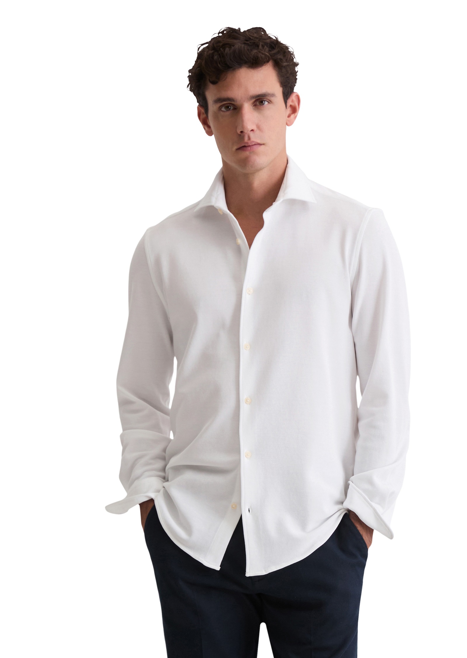 Marc OPolo Langarmhemd Shaped Fit, mit feiner Piqué-Struktur günstig online kaufen