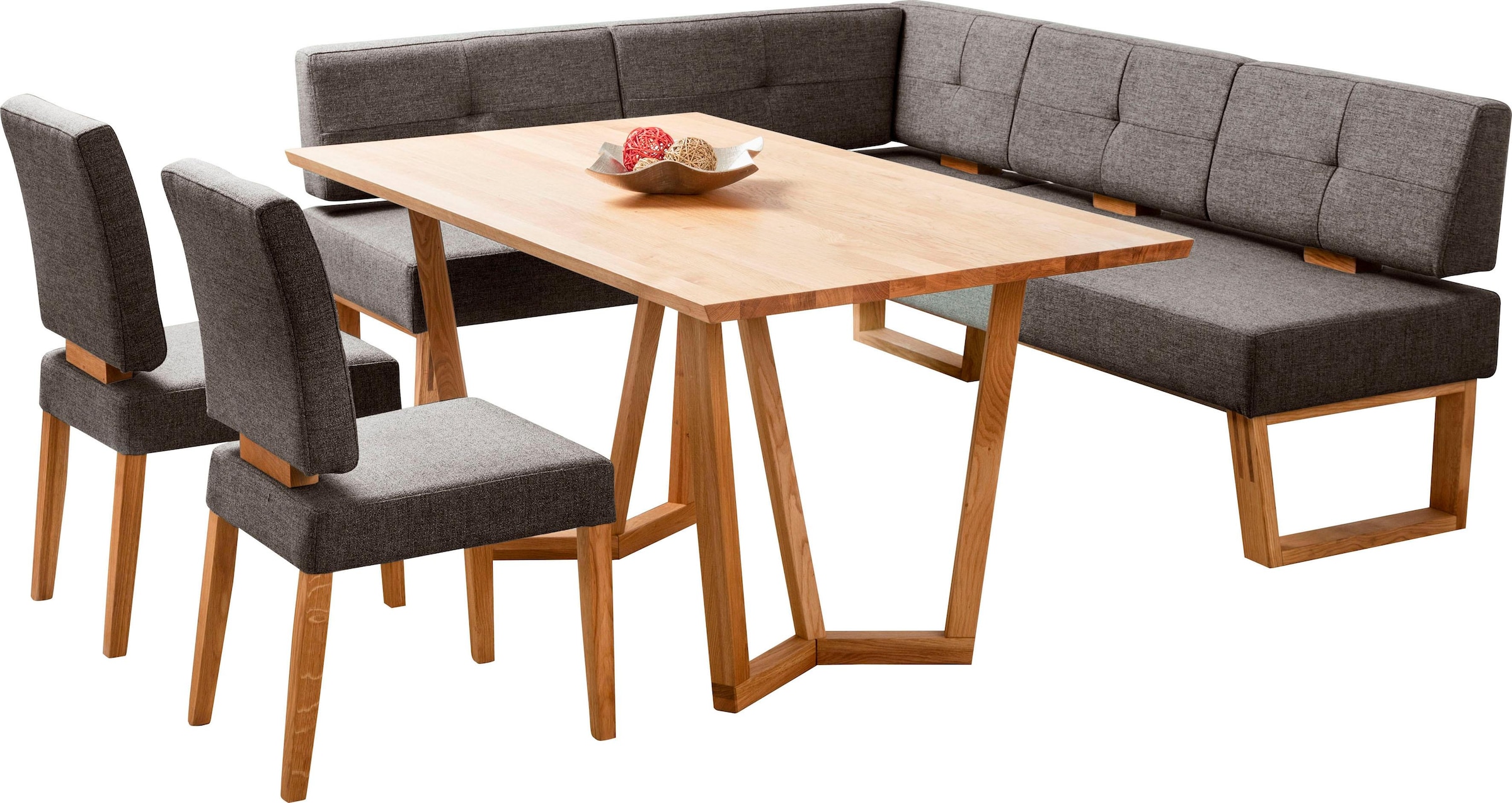 Home affaire Eckbankgruppe »Ponza Eckbank Küchenbank BESTSELLER«, (Set, 4 tlg.), Sitzgruppe Esszimmer Stühle Tisch und Bank bequem gepolstert