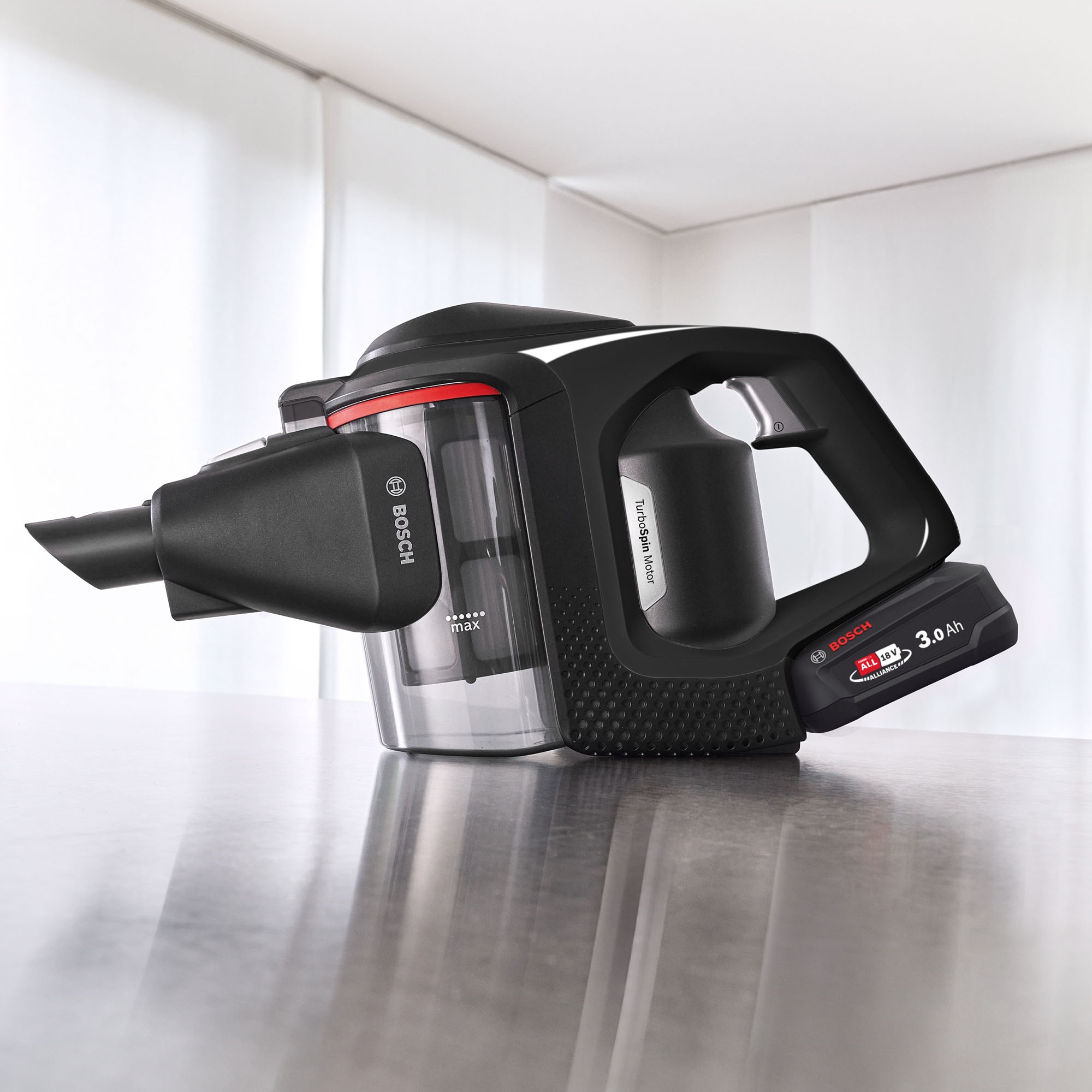 BOSCH Akku-Stielstaubsauger »Unlimited 8 Gen2 BKS8214T, Staubsauger mit 10 Jahren Motorgarantie«, LED-Licht, hohe Saugkraft, lange Laufzeit, Mini-Turbo-Düse, schwarz