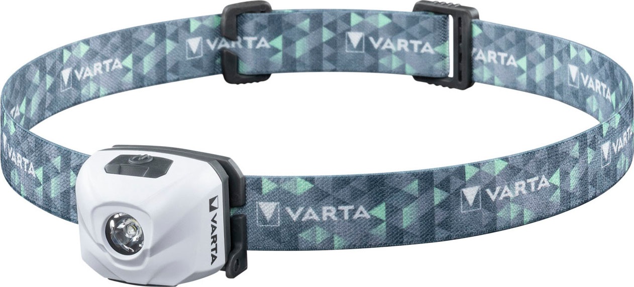 VARTA Taschenlampe "Outdoor Sports Ultralight H30R", T:0,4cm, weiß, Mobilleuchten, aufladbare Stirnleuchte mit Tastensperre und Speicherfunktion