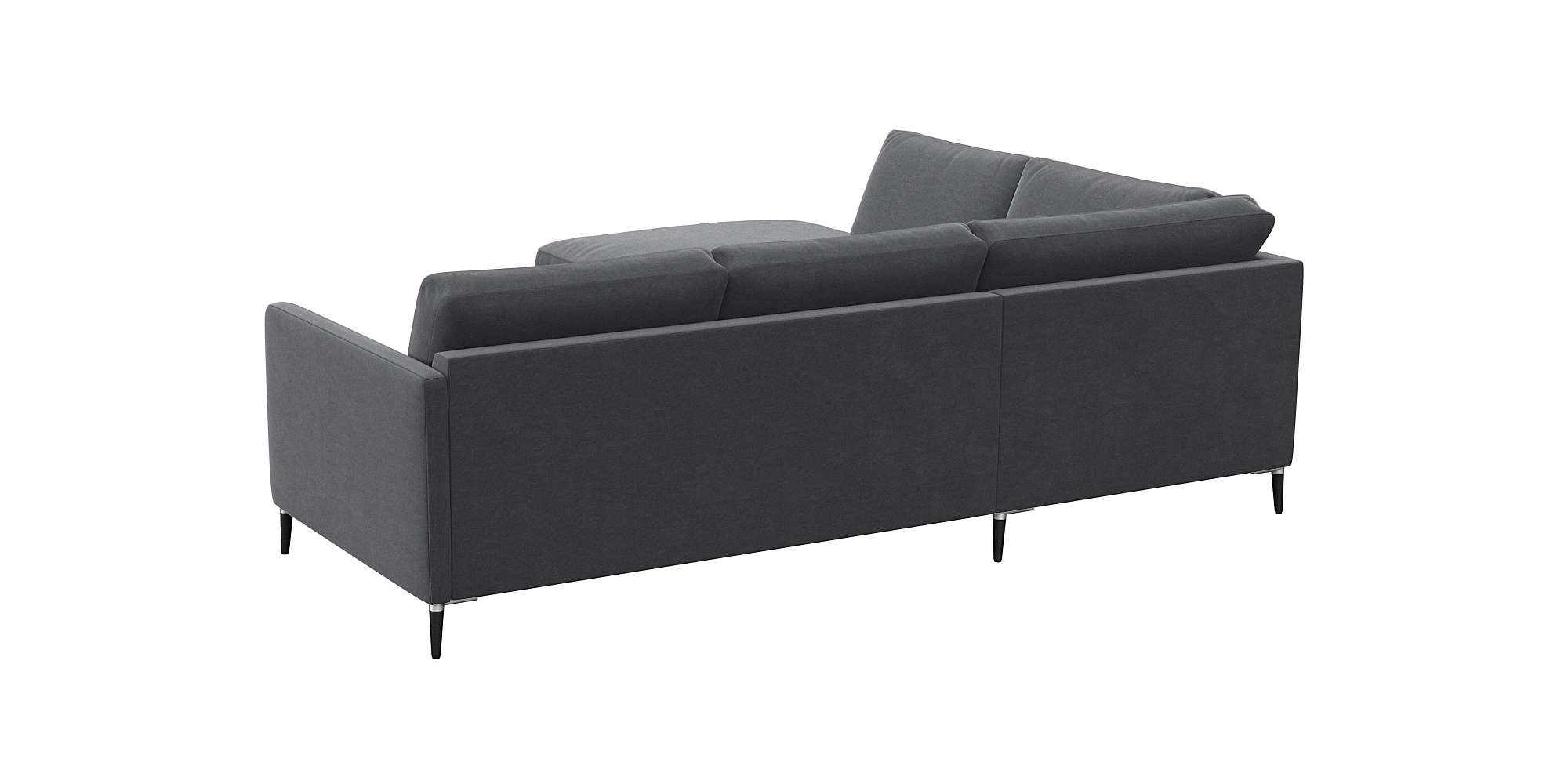 FLEXLUX Ecksofa »Fiore, L-Form«, schmale Armlehnen, Füße Alu/schwarz, B/T 234/225cm, Kaltschaum im Sitz