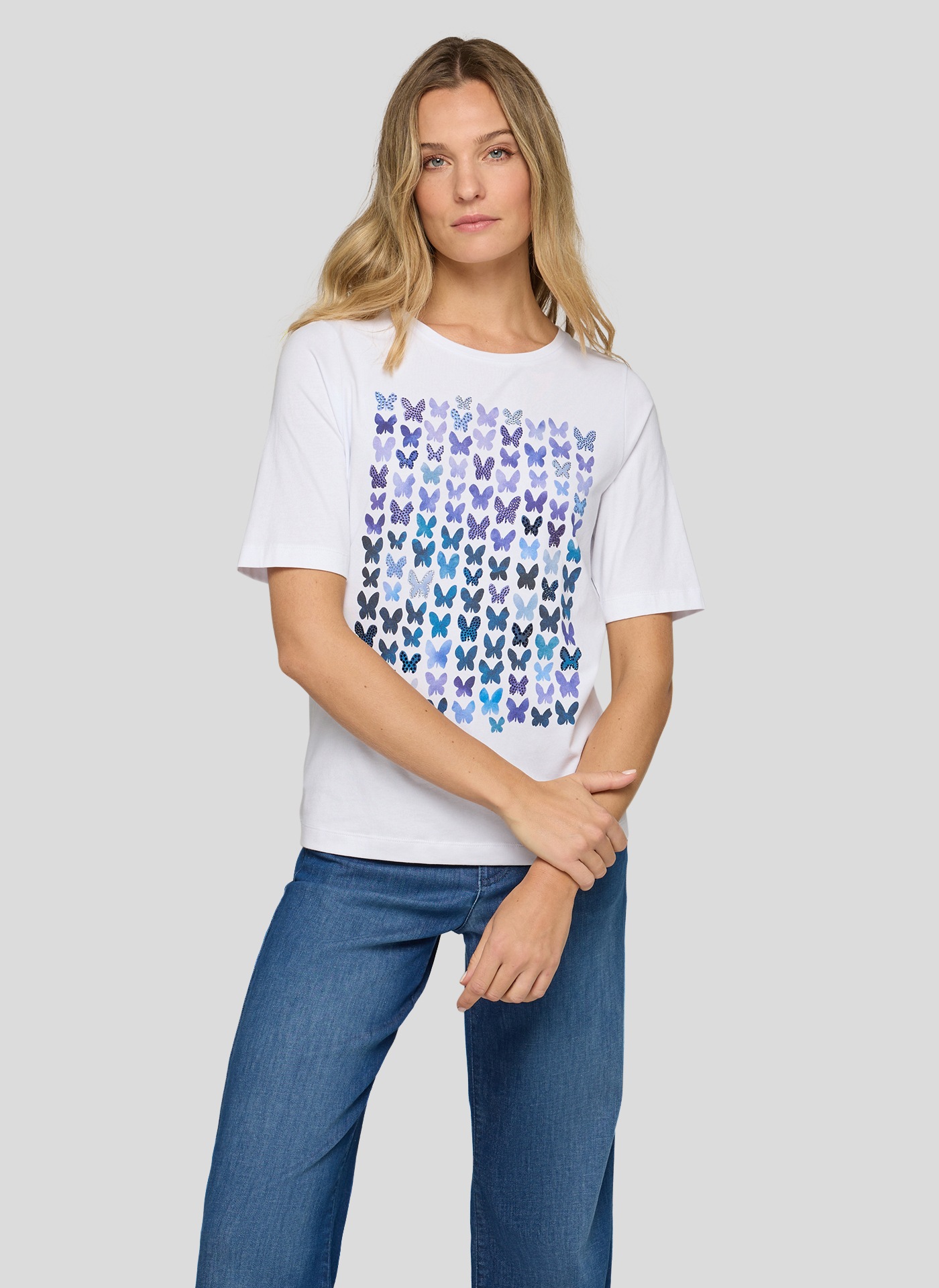 Rabe T-Shirt mit Schmetterling Print günstig online kaufen