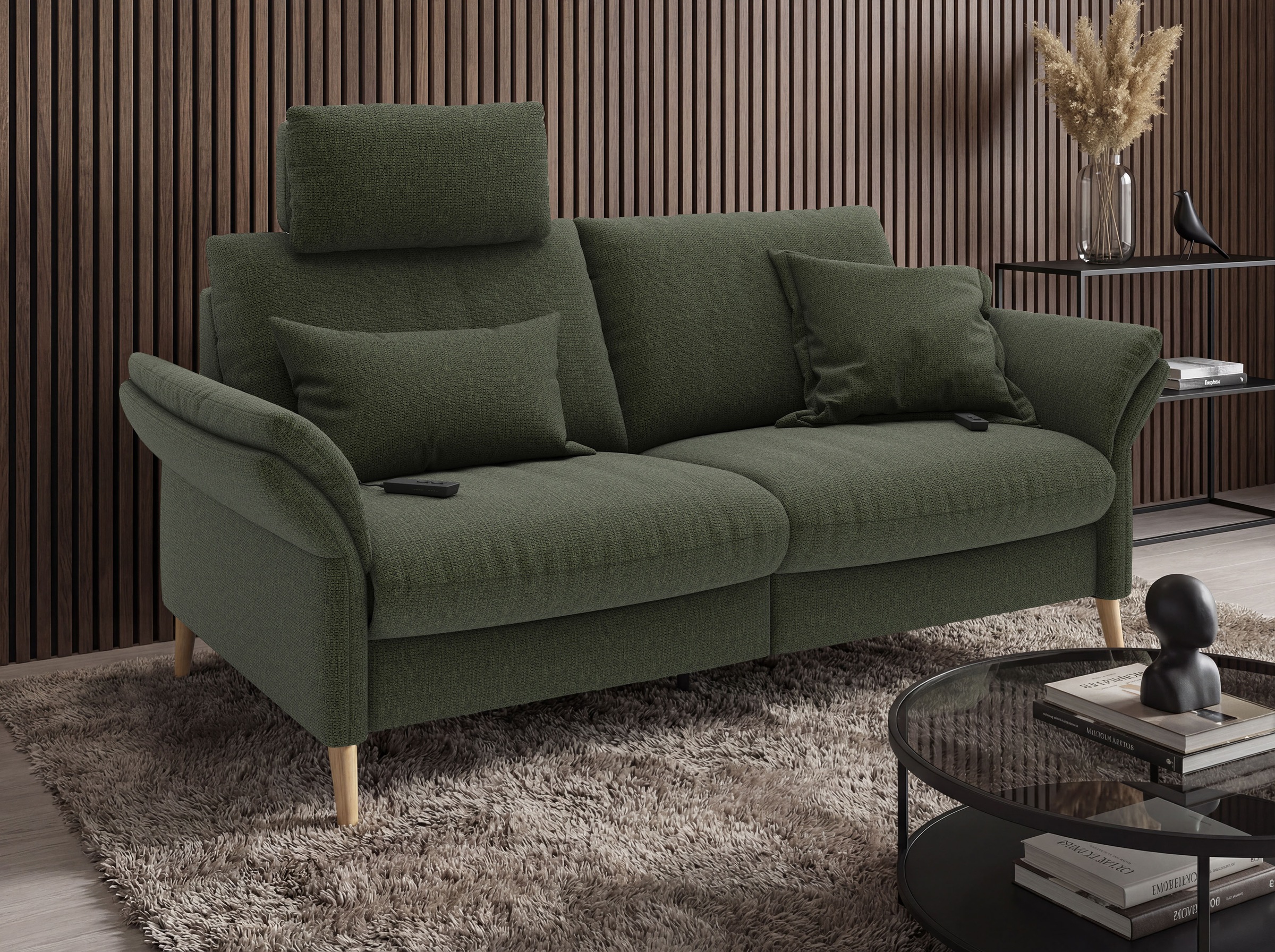 Home affaire 3-Sitzer »Sarsina, pure Entspannung mit Herz-Waage-System im Federkernsitz« Motorische Relaxfunktion, optimale Durchblutung & Kabel-Handschalter