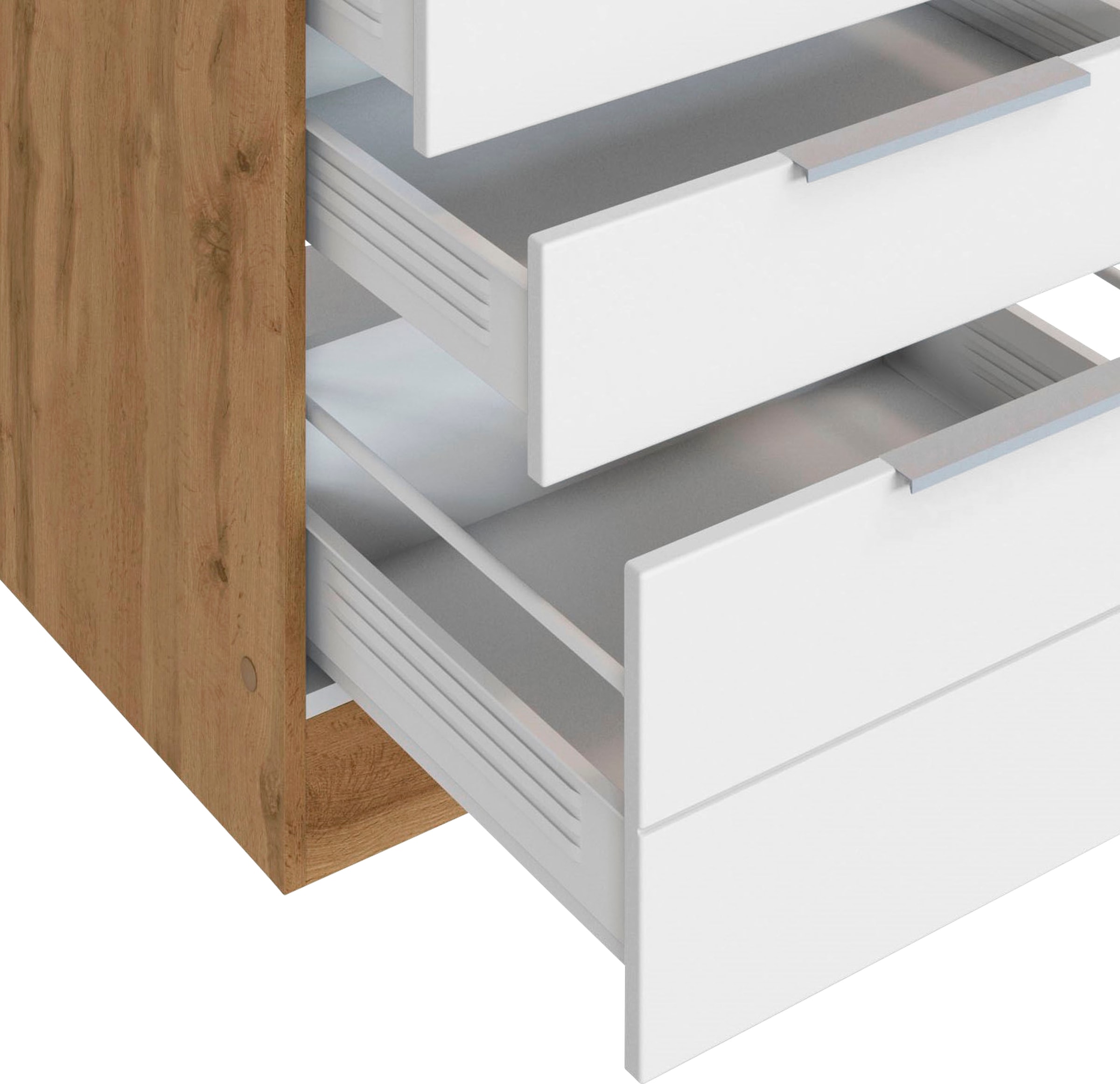 KOCHSTATION Kochfeldumbauschrank »KS-Luhe«, 60 cm breit, hochwertige MDF-Fronten mit waagerechter Lisene