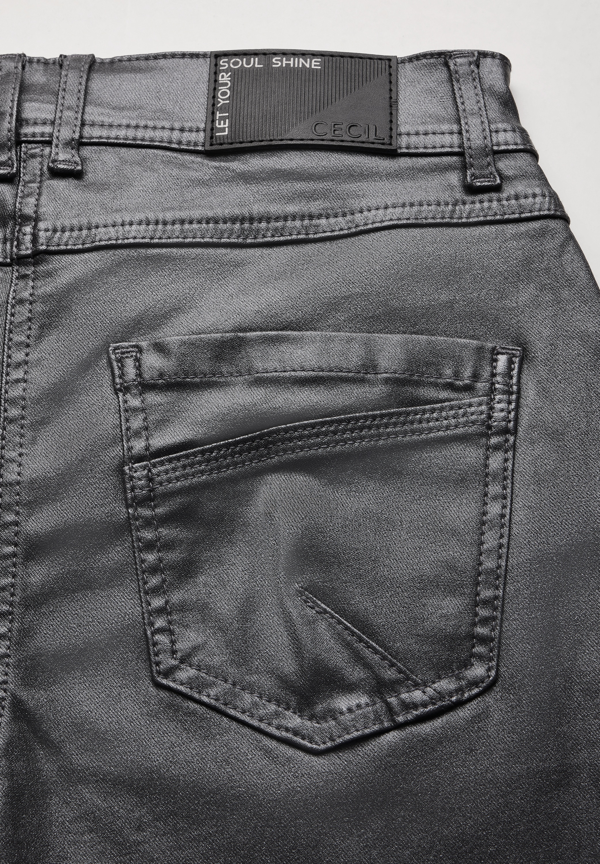 STREET ONE Lederimitathose, 5-Pocket-Style