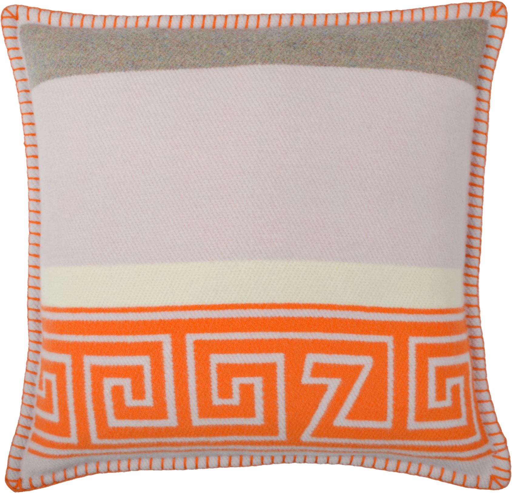 Dekokissen ZOEPPRITZ1828, B:45cm L:45cm, orange, Kaschmir, Wolle, Dekokissen_Sitzkissen_Kissenhüllen, "Heritage", multicolor doubleface Kissenhülle