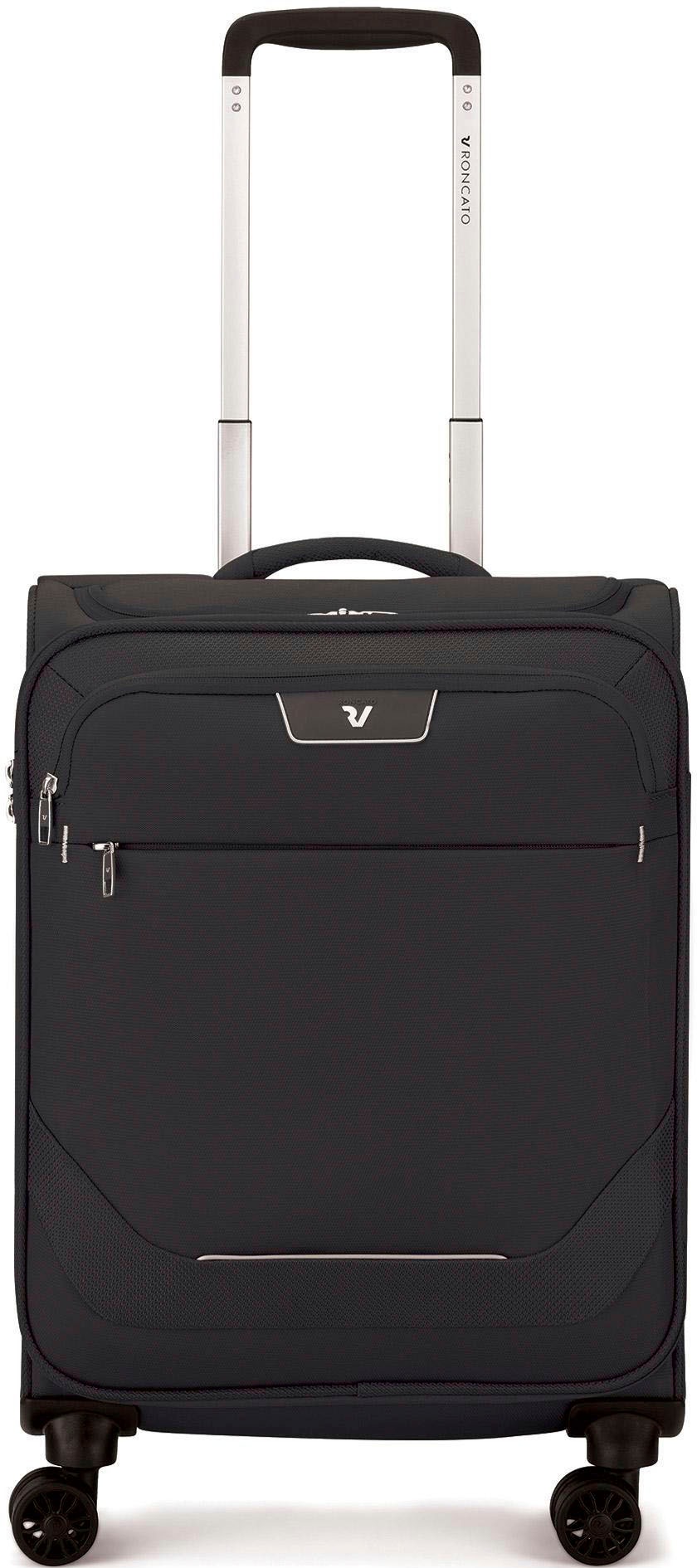 RONCATO Handgepäck-Trolley »Joy Carry-on, 55 cm, schwarz«, 4 Rollen, Handgepäck-Koffer Reisekoffer mit Volumenerweiterung und TSA Schloss