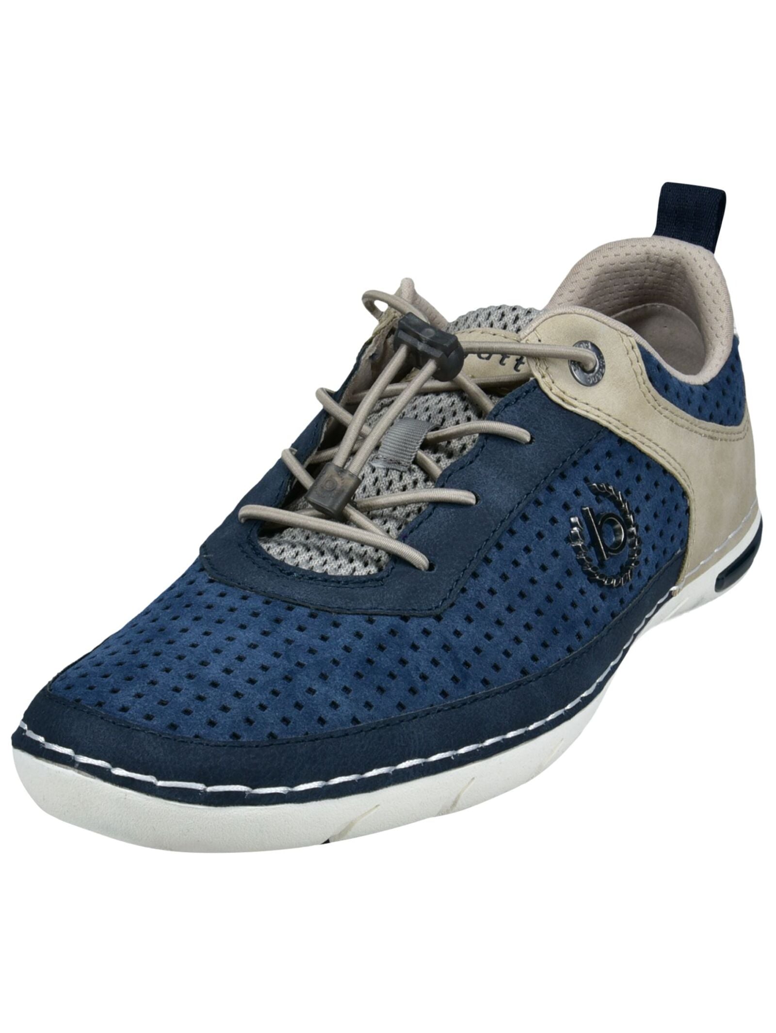 Schnürschuh BUGATTI "bugatti Halbschuhe Lederimitat", Herren, Gr. 46, blau, Lederimitat, Schuhe Schnürschuh