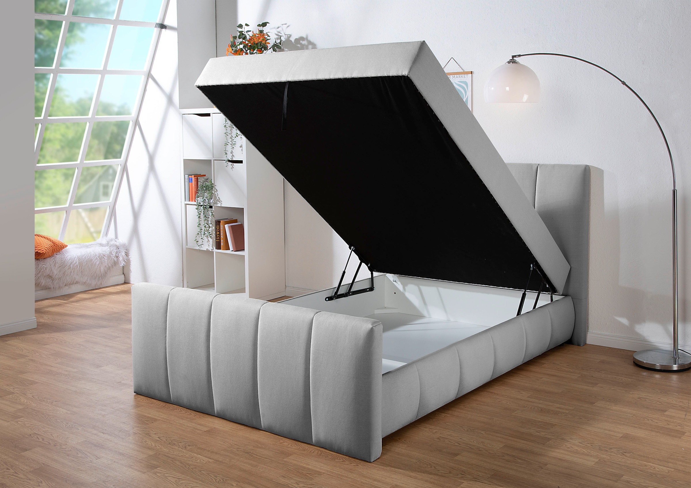 Home affaire Boxbett »Boxbett Hanelore inkl. Bettkasten, Topper, Kopf- und Fußteil« Boxbett mit Bettkasten und Fußteil, inkl. Topper