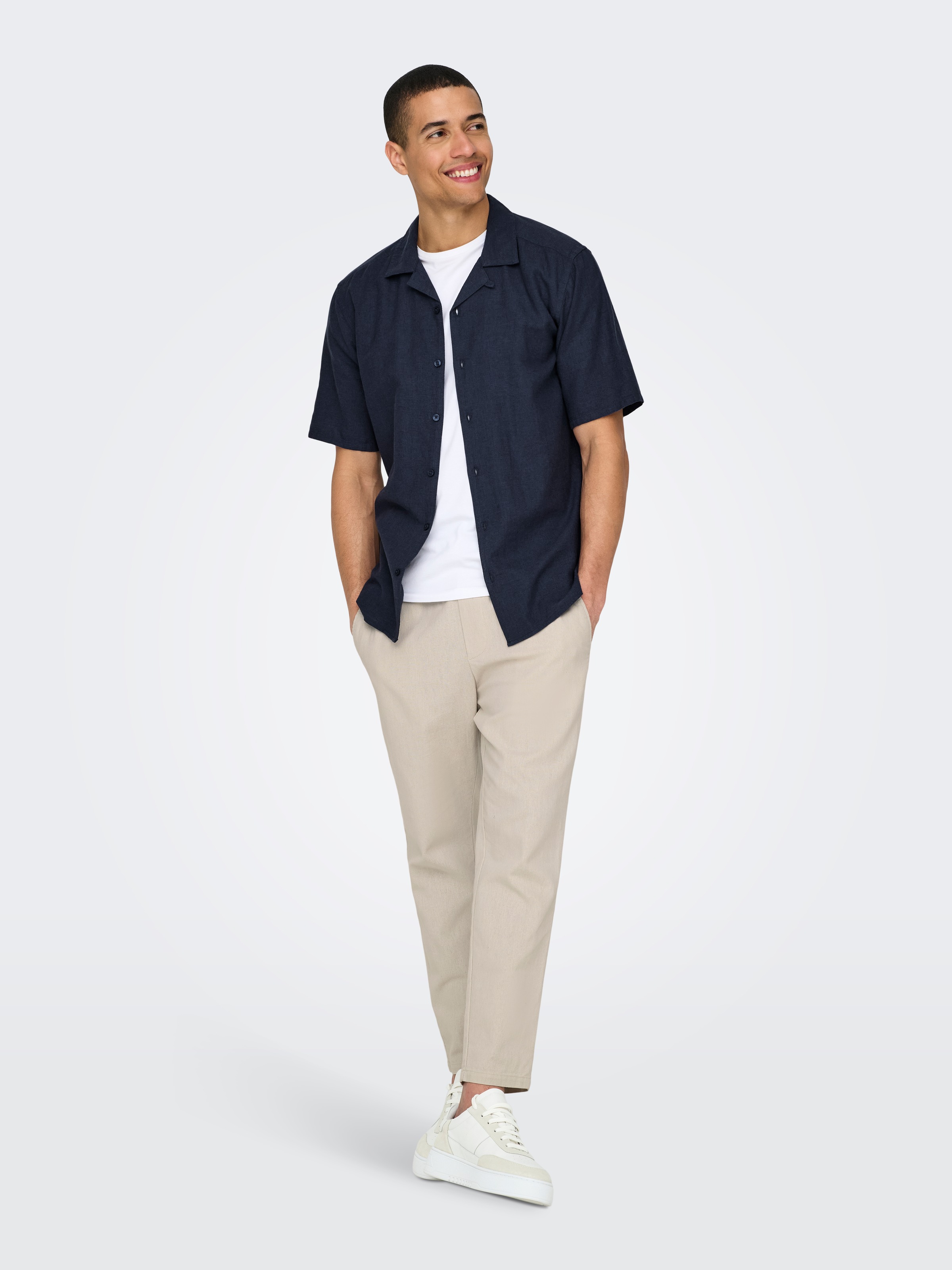 ONLY & SONS Kurzarmhemd »ONSCAIDEN SS SOLID RESORT LINEN NOOS«