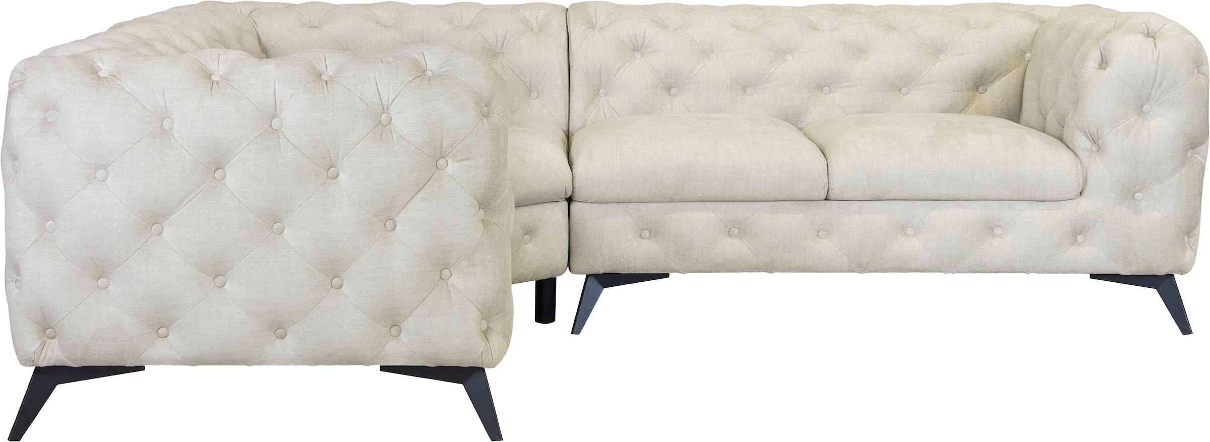 Home affaire Chesterfield-Sofa "Ecksofa GLYNIS L-Form mit Wellenunterfederu günstig online kaufen