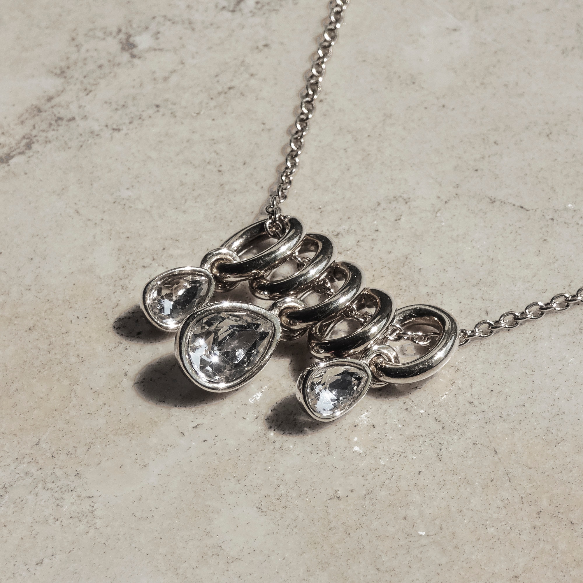 Echtzeit Kette mit Anhänger »Schmuck Geschenk Edelstahl Halskette Like Diamonds Tropfen«, mit Glasstein