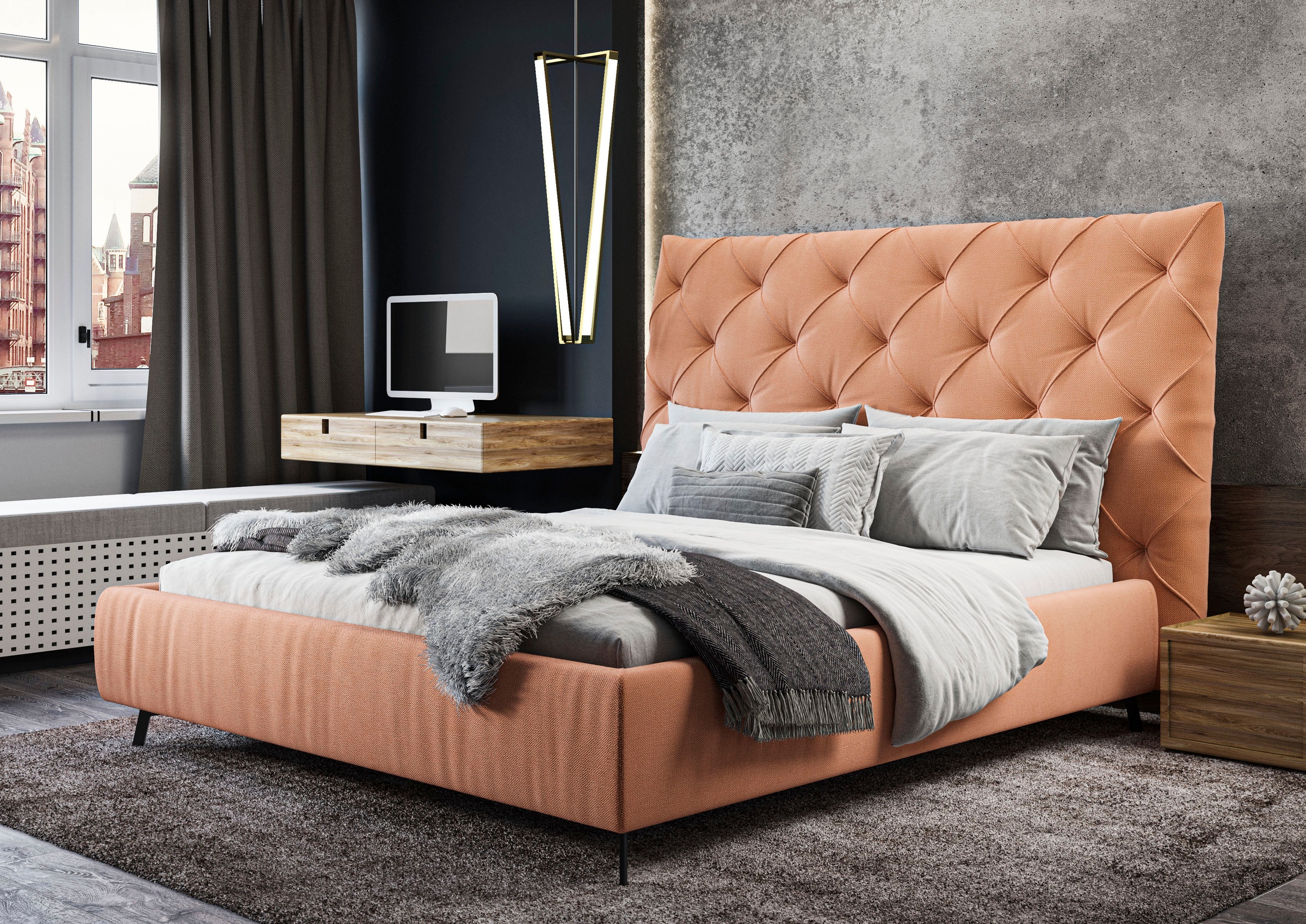 Home affaire Polsterbett "Maxime, in 4 Breiten bis 200cm, auch in Leder" Ko günstig online kaufen