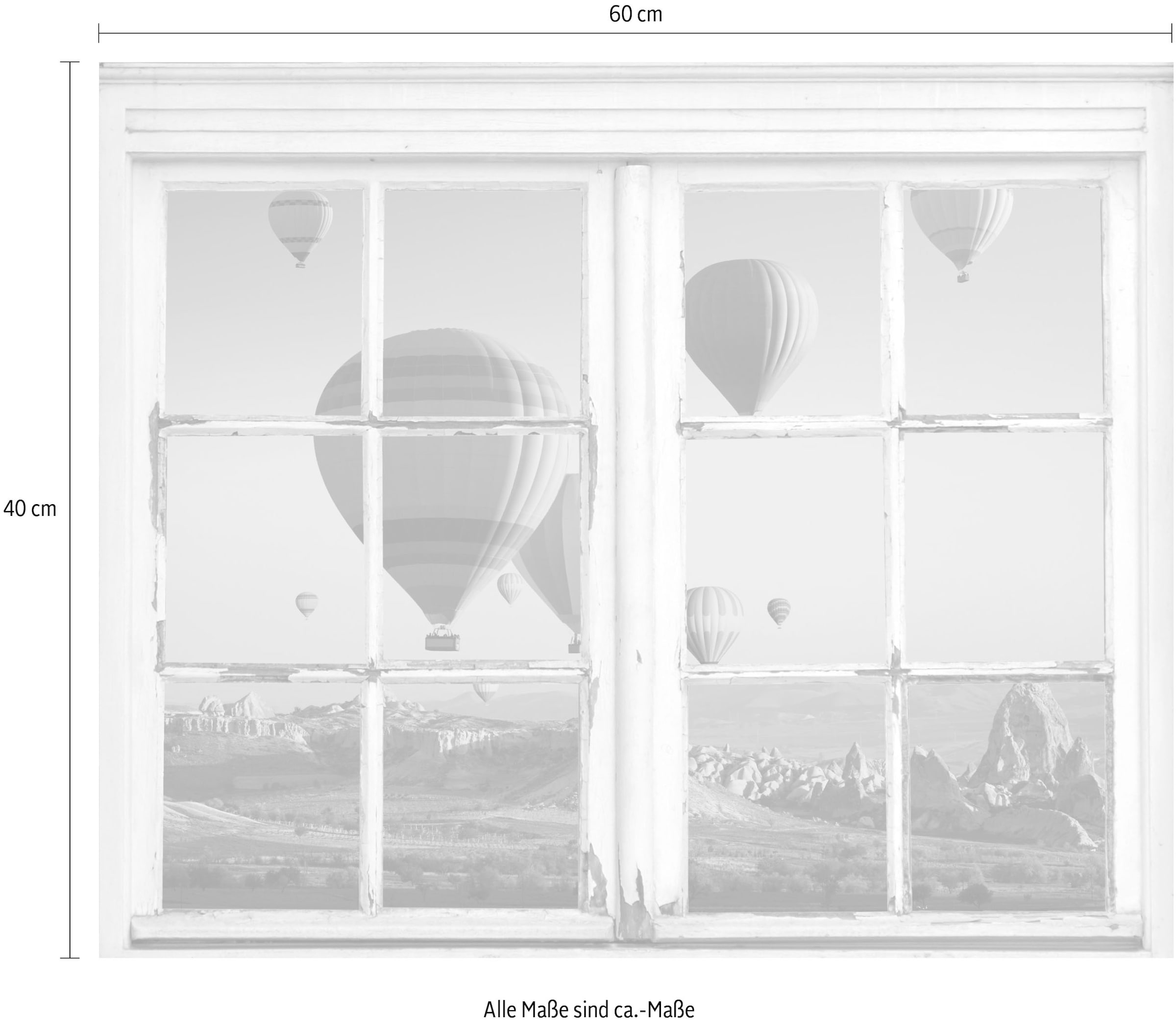 queence Wandsticker »Heißluftballons«, Wandsticker, Wandbild, selbstklebend, 3D, Fenster