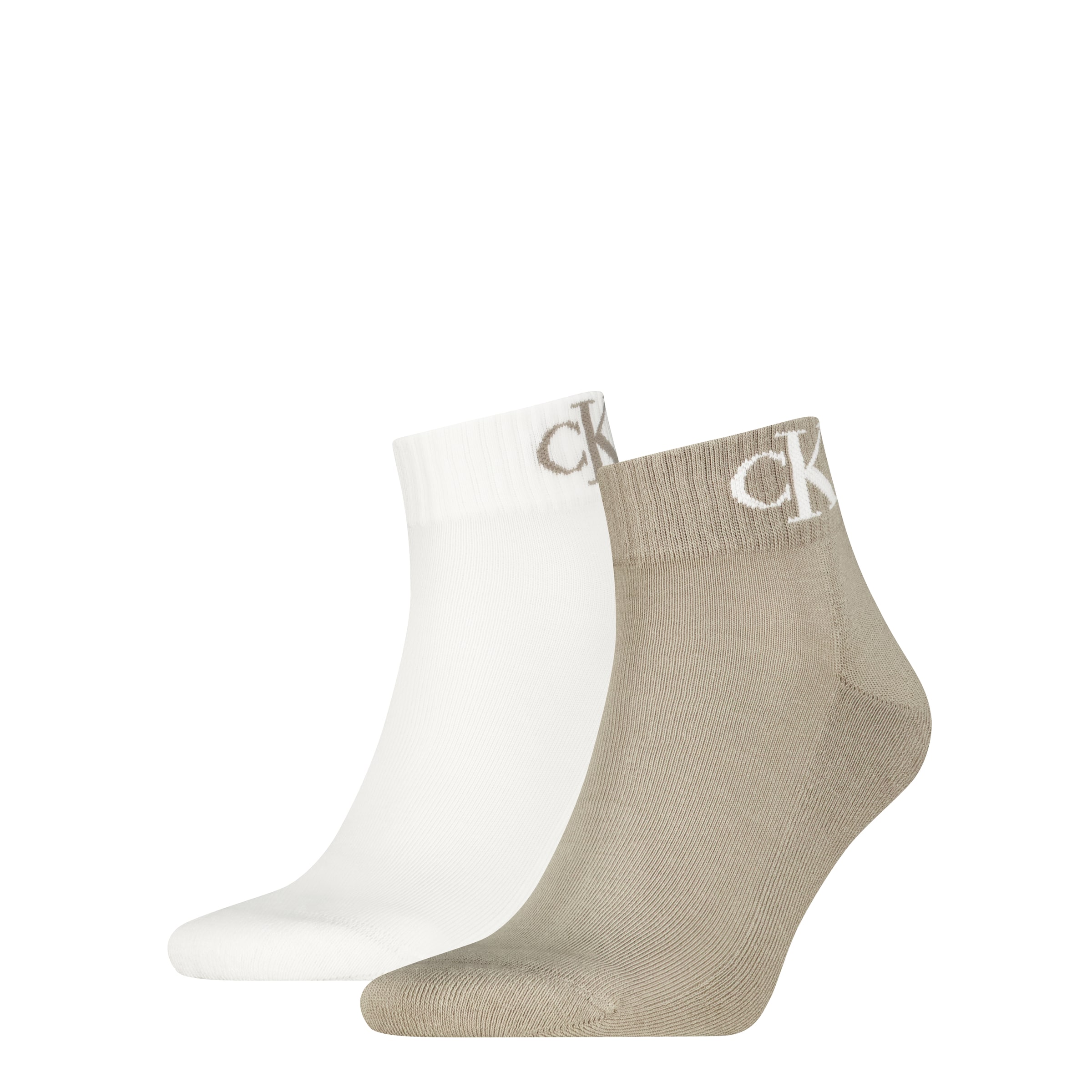 Calvin Klein Jeans Kurzsocken "CKJ MEN QUARTER 2P MONOGRAM" 2 Paar, mit dezenter Logostickerei, komfortable Frotteesohle
