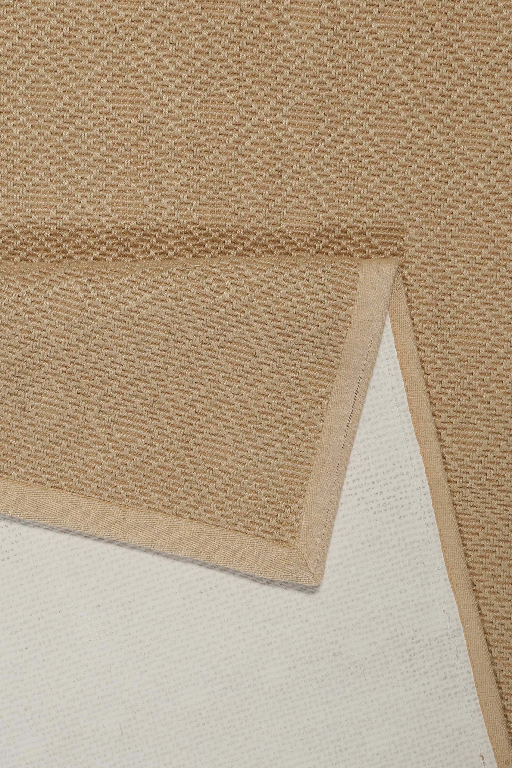 Teppich WECON HOME "Hugo two, Juteteppich, als Läufer erhältlich", natur braun, B:80cm H:8mm L:230cm, Jute, Teppiche, Teppich, Naturfaser, 100% Jute, Sisal-Optik, pflegeleicht, Wohnzimmer, Raute 2