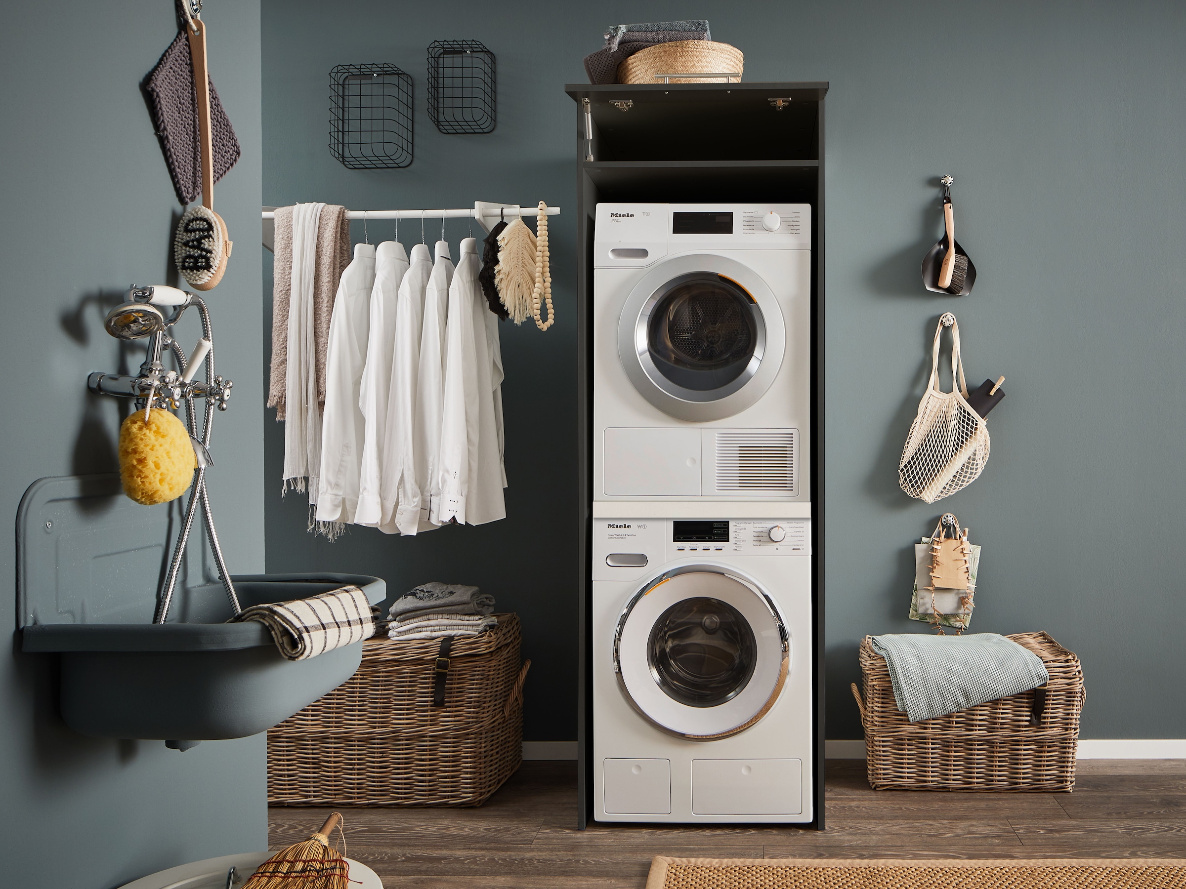 Laundreezy Waschmaschinenumbauschrank »LAUNDREEZY LDL« Topseller, Breite 67,5 cm, höhenverstellbare Füße, Soft-Close