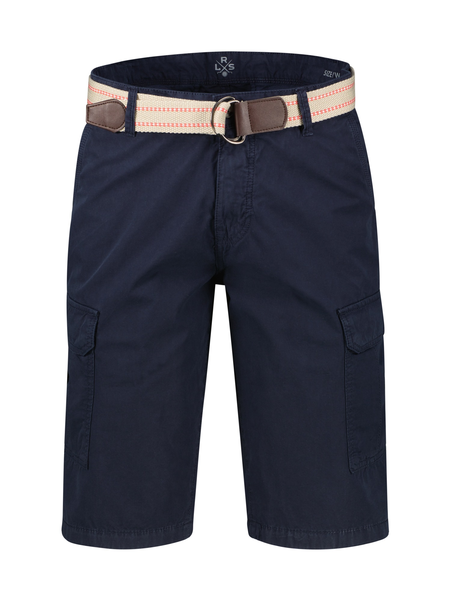 Bermudas LERROS "Cargo-Bermuda mit Gürtel", Herren, Gr. 30, blau (classic navy), 100% Baumwolle, Hosen Bermudas, Bequem geschnittene Bermuda für den Sommer, Einfarbig, 100% Baumwolle