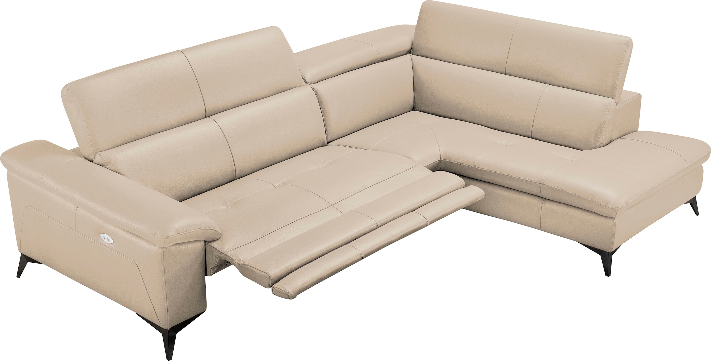 Egoitaliano Ecksofa "Martine", mit Ottomane, elektrischer Relaxfunktion und günstig online kaufen