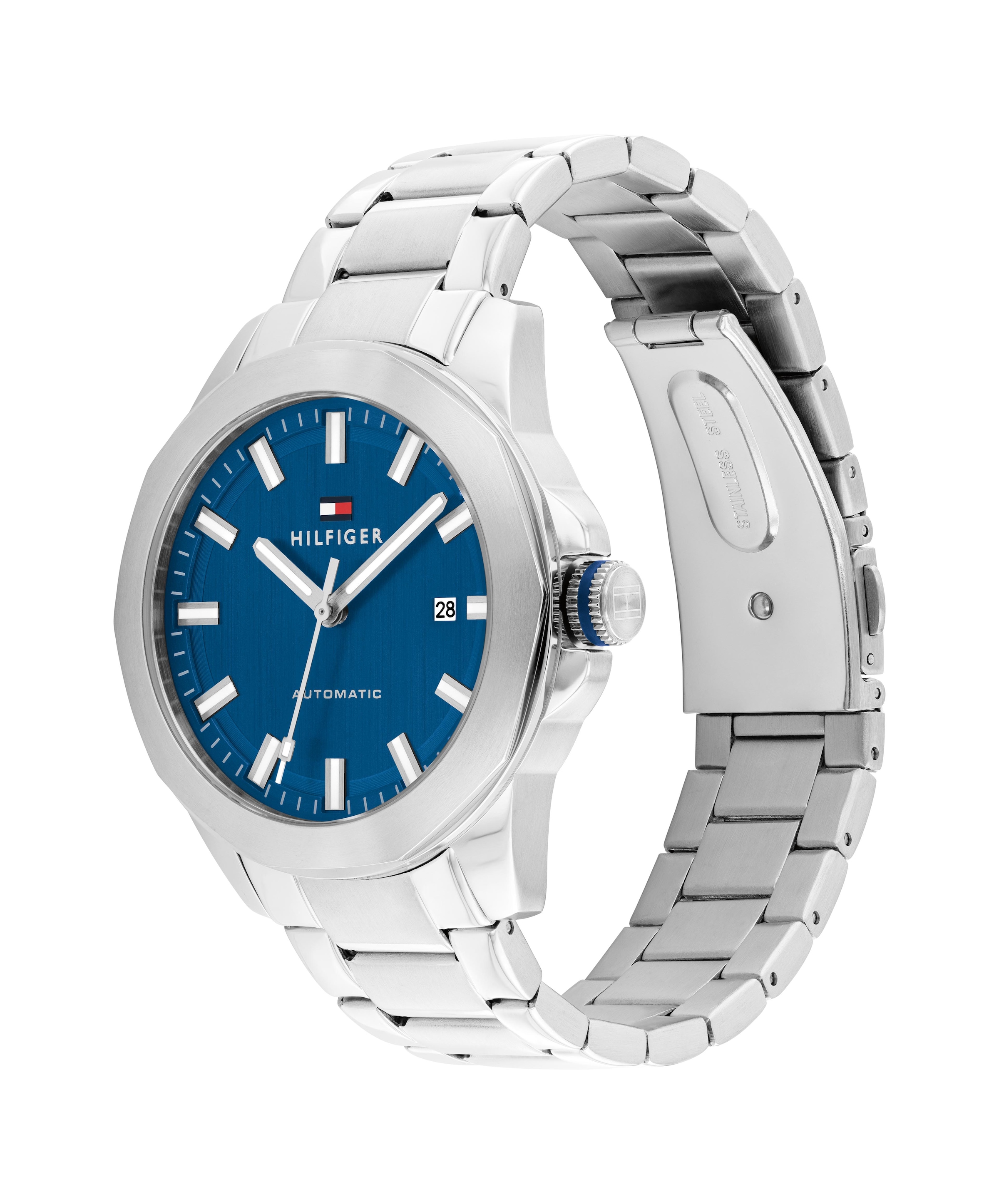 Tommy Hilfiger Automatikuhr »LARS« Armbanduhr, Herrenuhr, Mechanische Uhr, Edelstahlarmband, analog, Tag