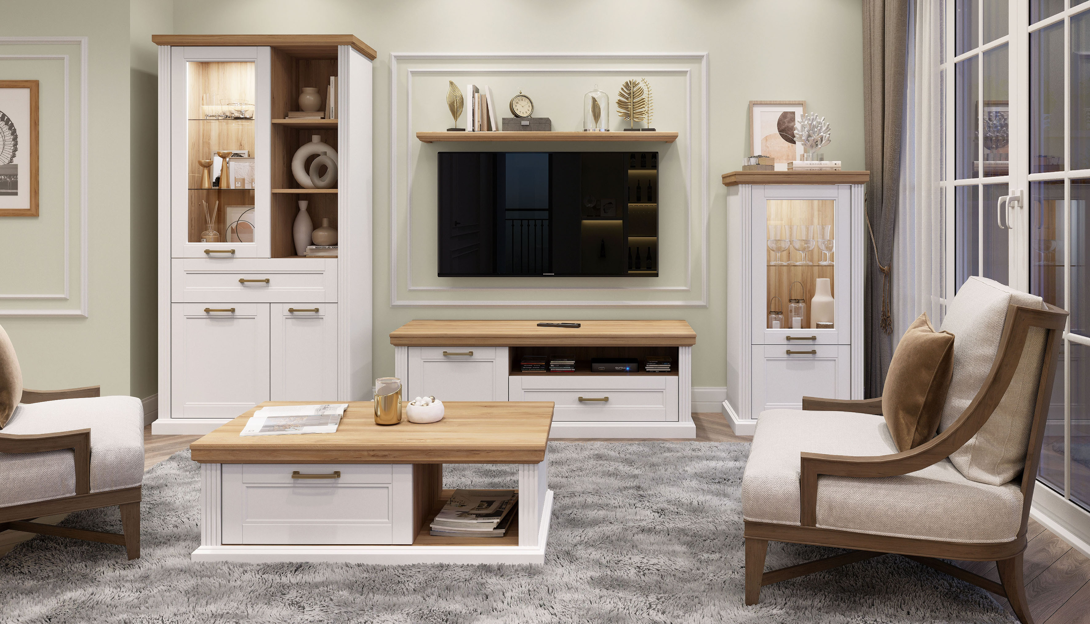 Thumbnail - Home affaire Vitrine "Tara", lackiert mit wasserbasiertem UV-Lack, Soft-Close-Funktion