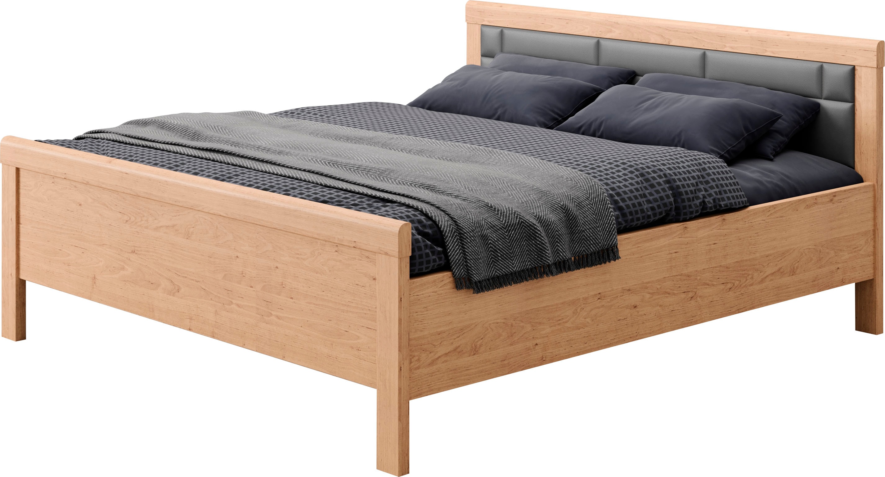 priess Einzelbett "Arnsberg Komfortbett mit flexibel höhenverstellbarer Liegefläche" gepolstertes Kopfteil, Made in Germany mit Blauem Engel und Goldenem M
