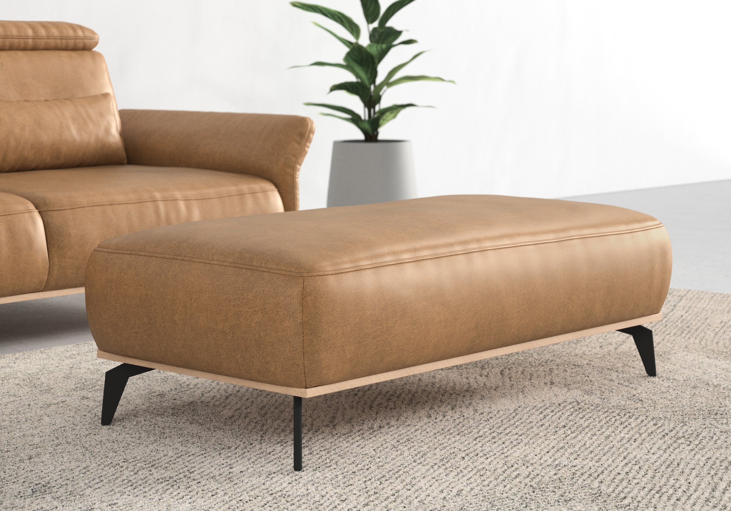 Home affaire Polsterhocker "Fjord" Mit einem Holzrahmen in Buche massiv eic günstig online kaufen