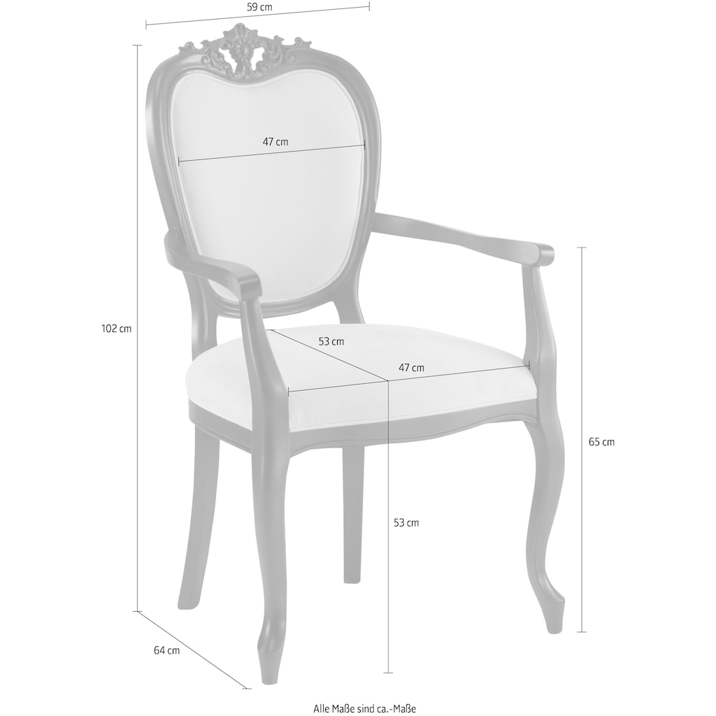 Home affaire Armlehnstuhl »Stühle Baronessa«, 1 St., Baumwolle-Polyester