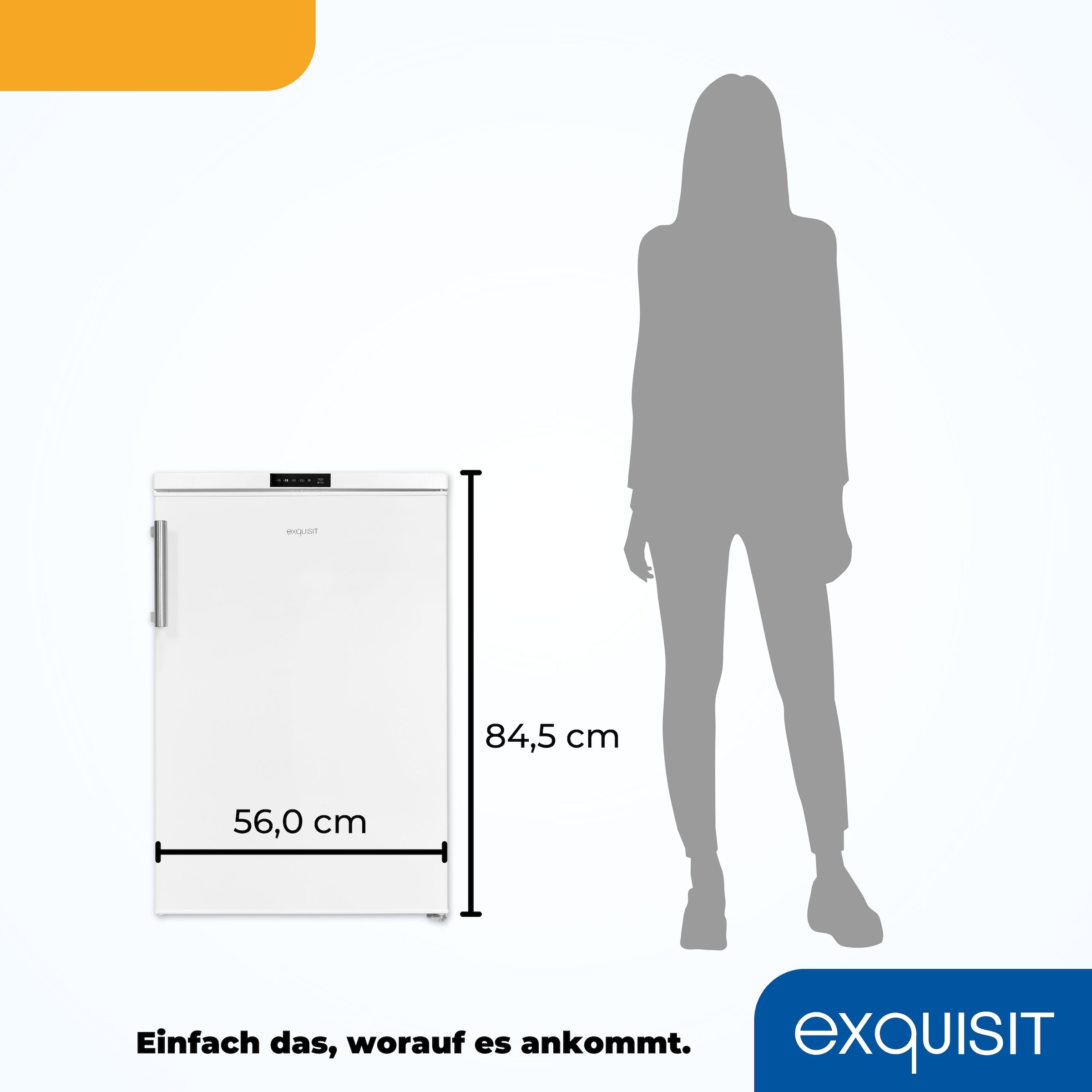 exquisit Gefrierschrank »GS81-HE-010D weiss«, 85,0 cm hoch, 56,0 cm breit, Tiefkühlschrank klein 85 L Volumen, Leiser Betrieb, Schnellgefrieren
