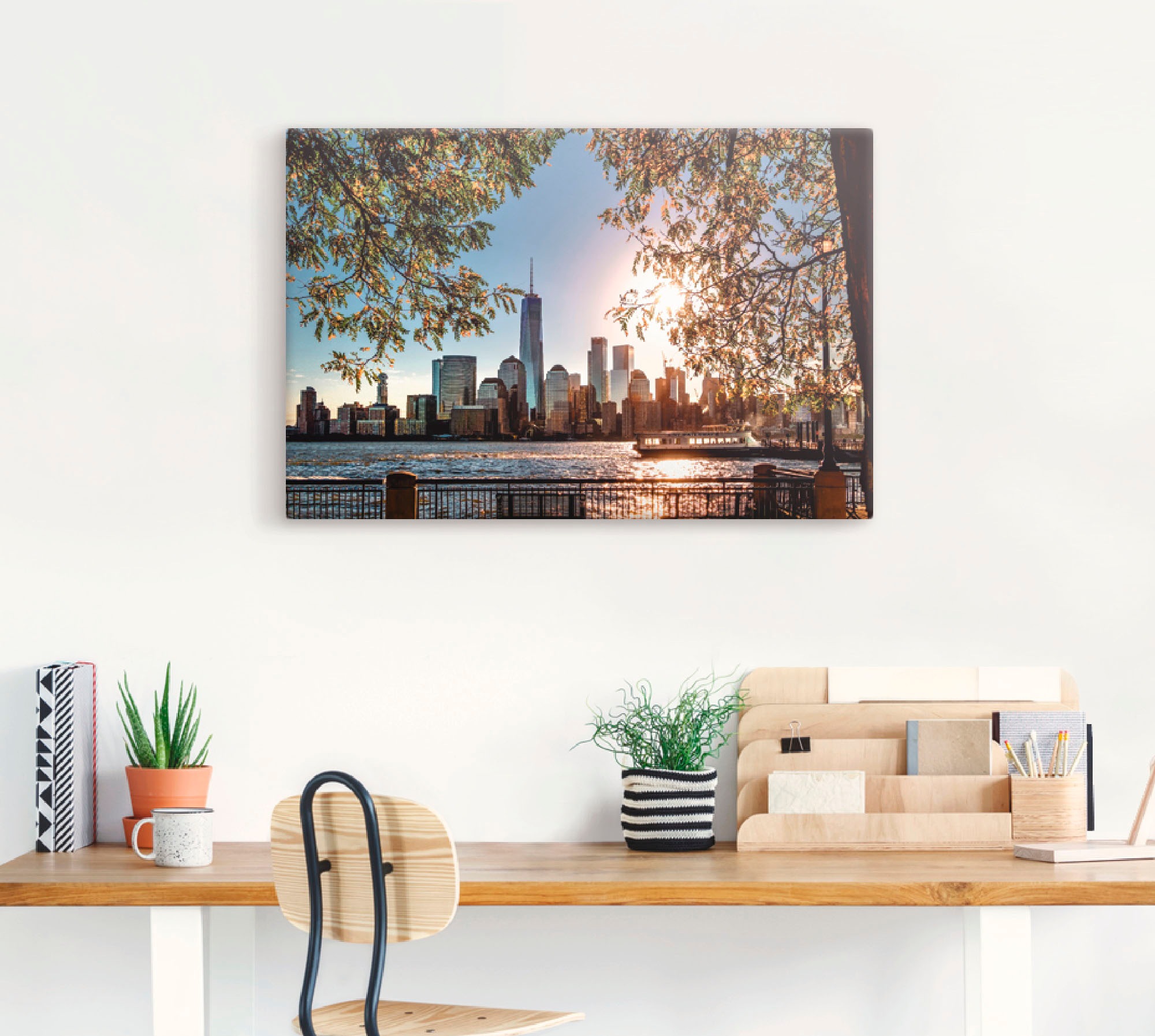 Artland Wandbild "Sonnenaufgang über New York" Amerika 1 Stk. tlg. als Lein günstig online kaufen