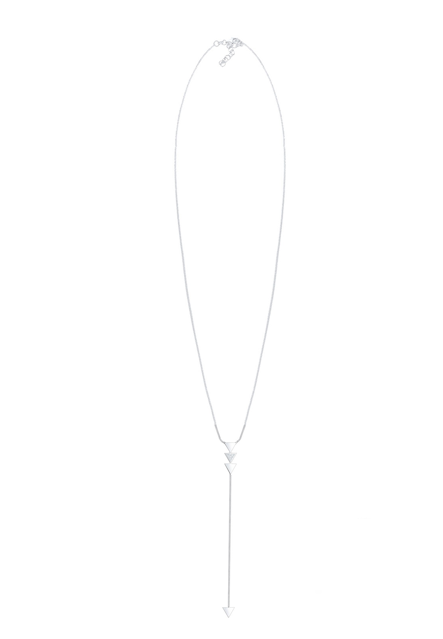 Elli Collierkettchen »Y-Kette Dreieck Glas Kristalle Weiß 925 Sterling Silber«