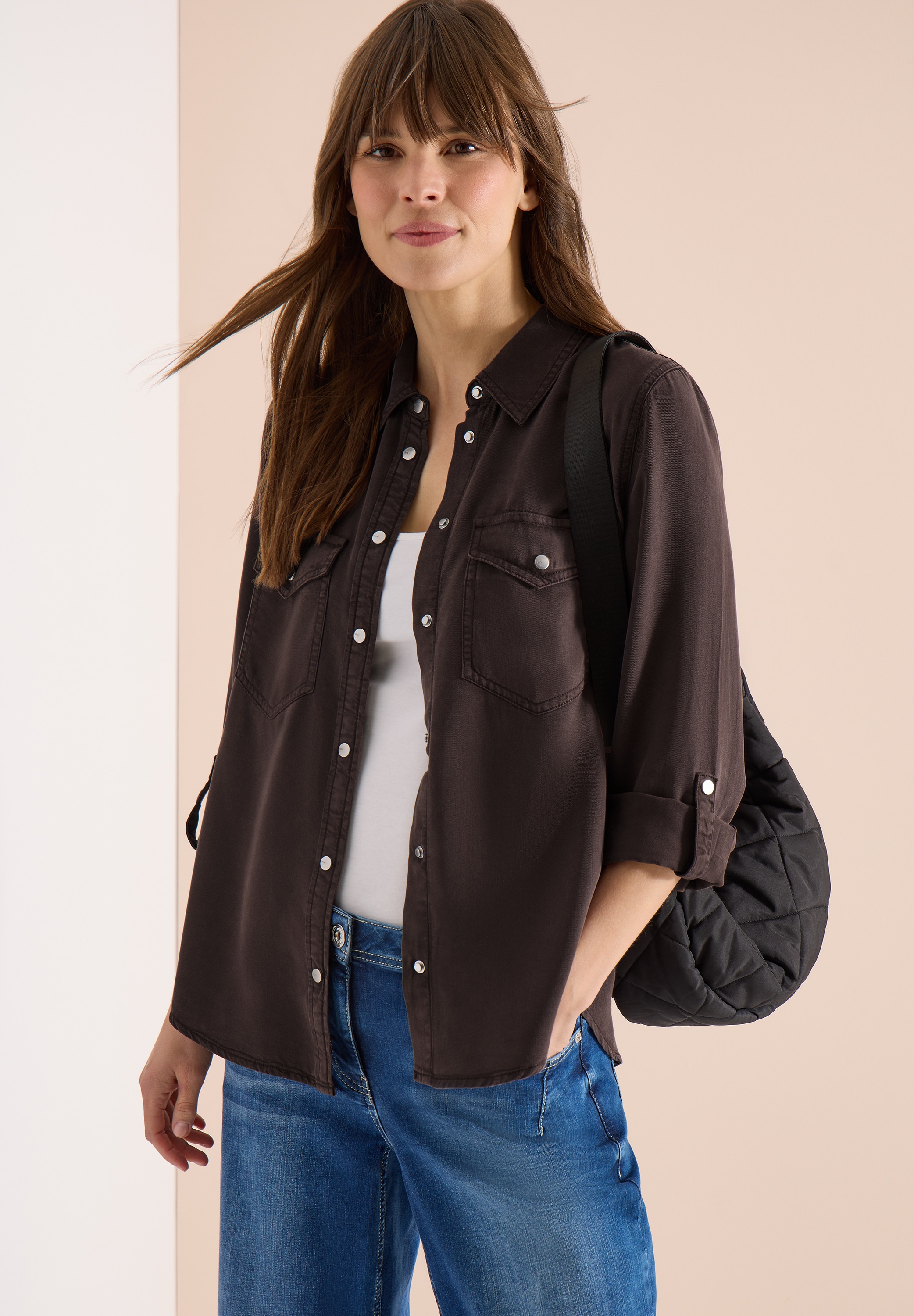 Cecil Langarmbluse mit Brust Tasche günstig online kaufen