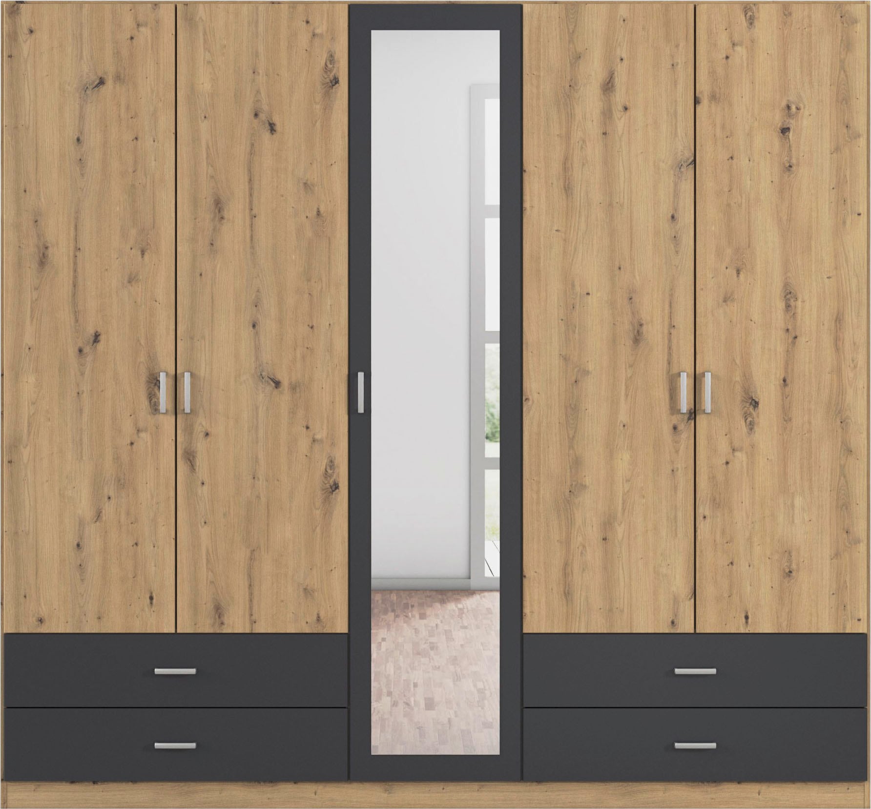 rauch Drehtürenschrank »Borbona«, Kleiderschrank Schrank Garderobe Wäscheschrank BORBONA in 2 Breiten
