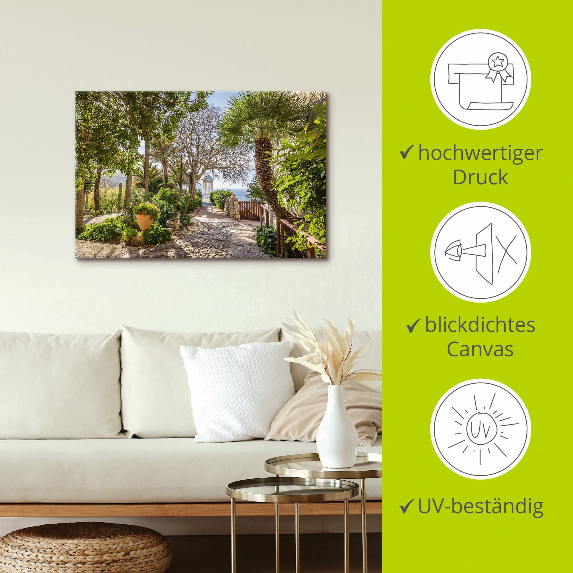 Artland Wandbild »Garten Son Marroig bei DeiÃ , Mallorca«, Gartenbilder, (1 St.), als Alubild, Outdoorbild, Leinwandbild, Poster in verschied. Größen