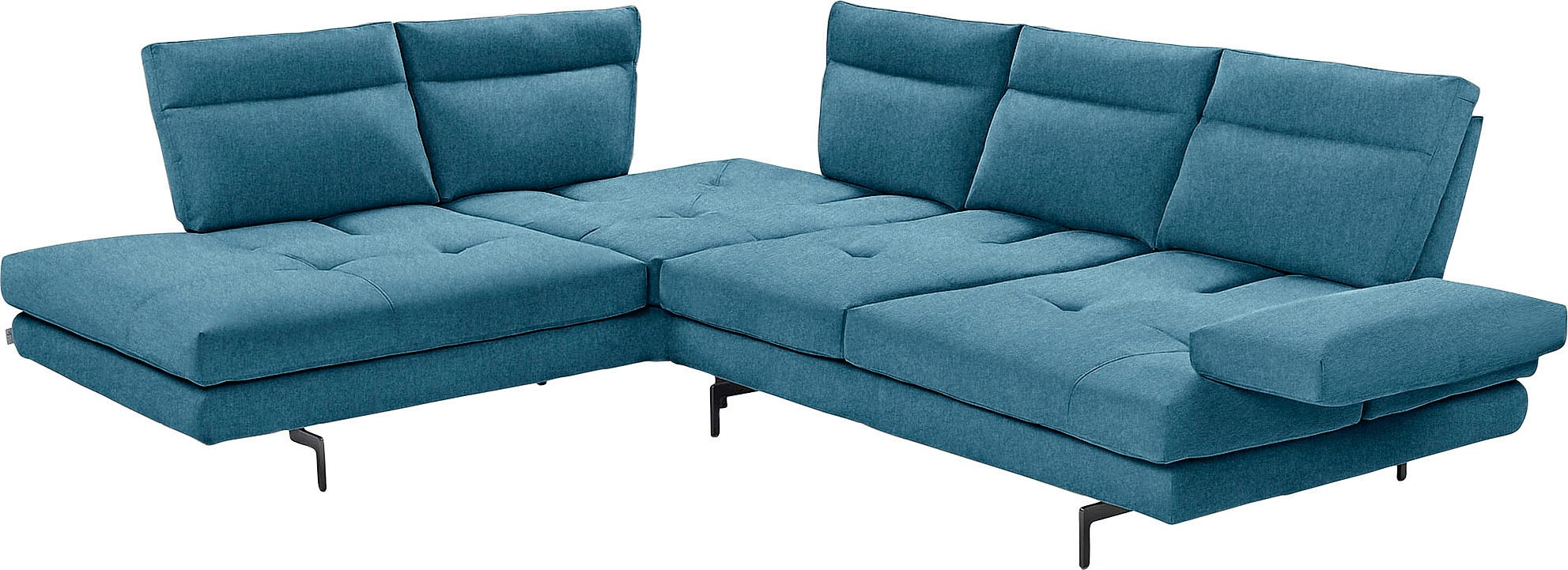CALIA ITALIA Ecksofa »Toby Wing, L-Form, Designsofa mit sensationellem Sitzkomfort«, Sitztiefenverstellung, funktionale Ecke, Füße in schwarz matt