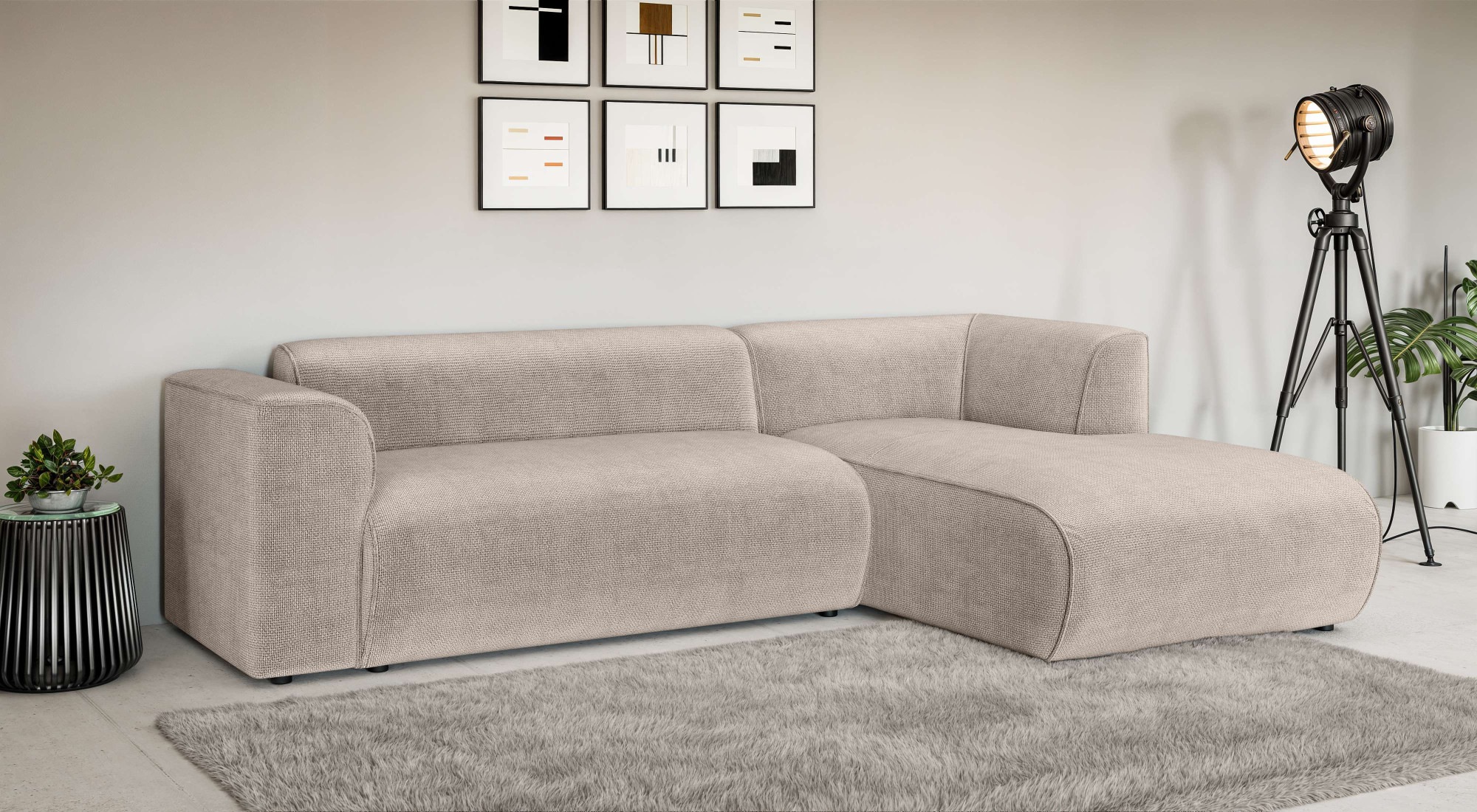 Home affaire Ecksofa "MERID L-Form (257 cm), zeitlos & stilvolles Design," günstig online kaufen