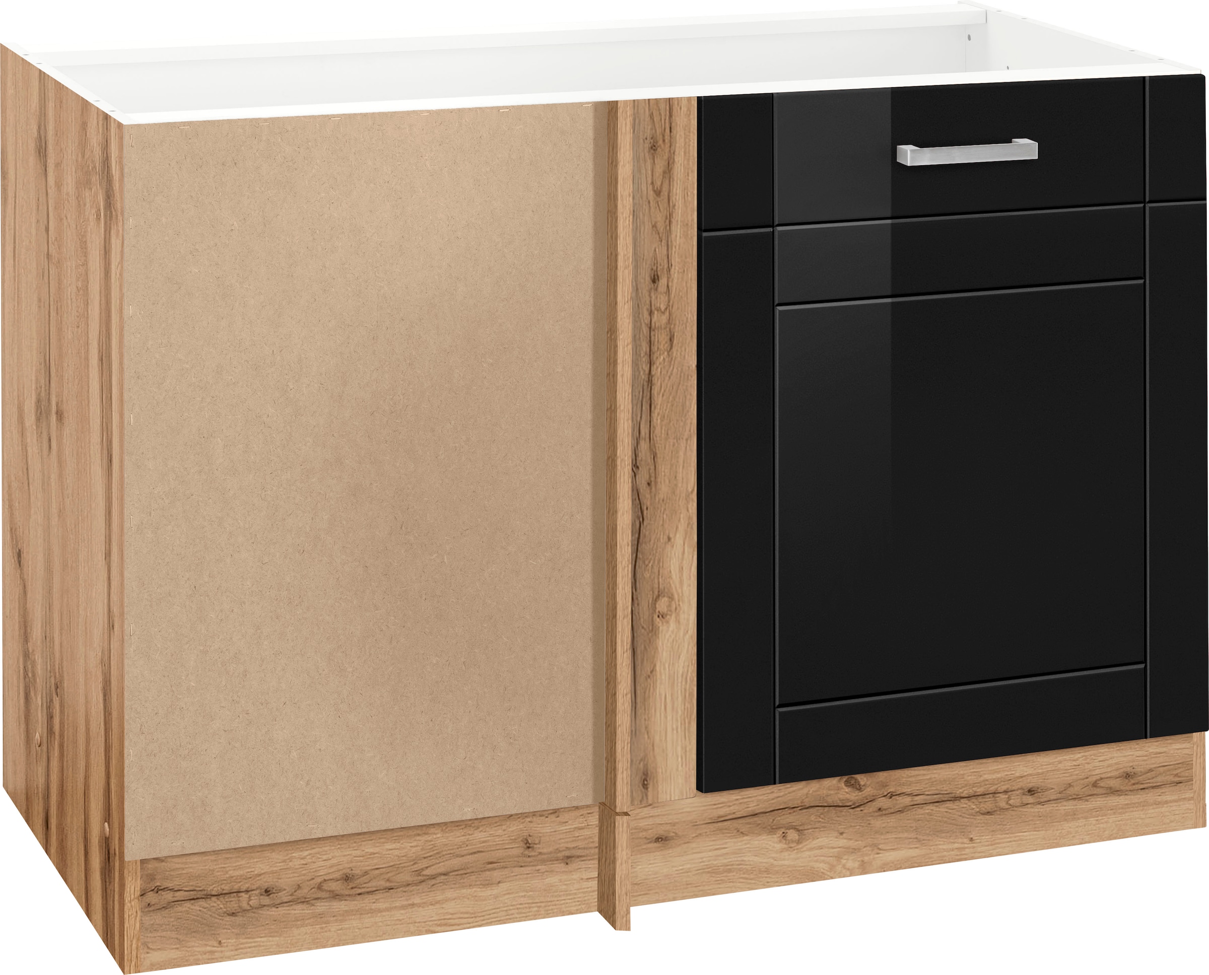 KOCHSTATION Eckunterschrank "KS-Tinnum", 120 cm breit, MDF-Fronten, Metallg günstig online kaufen