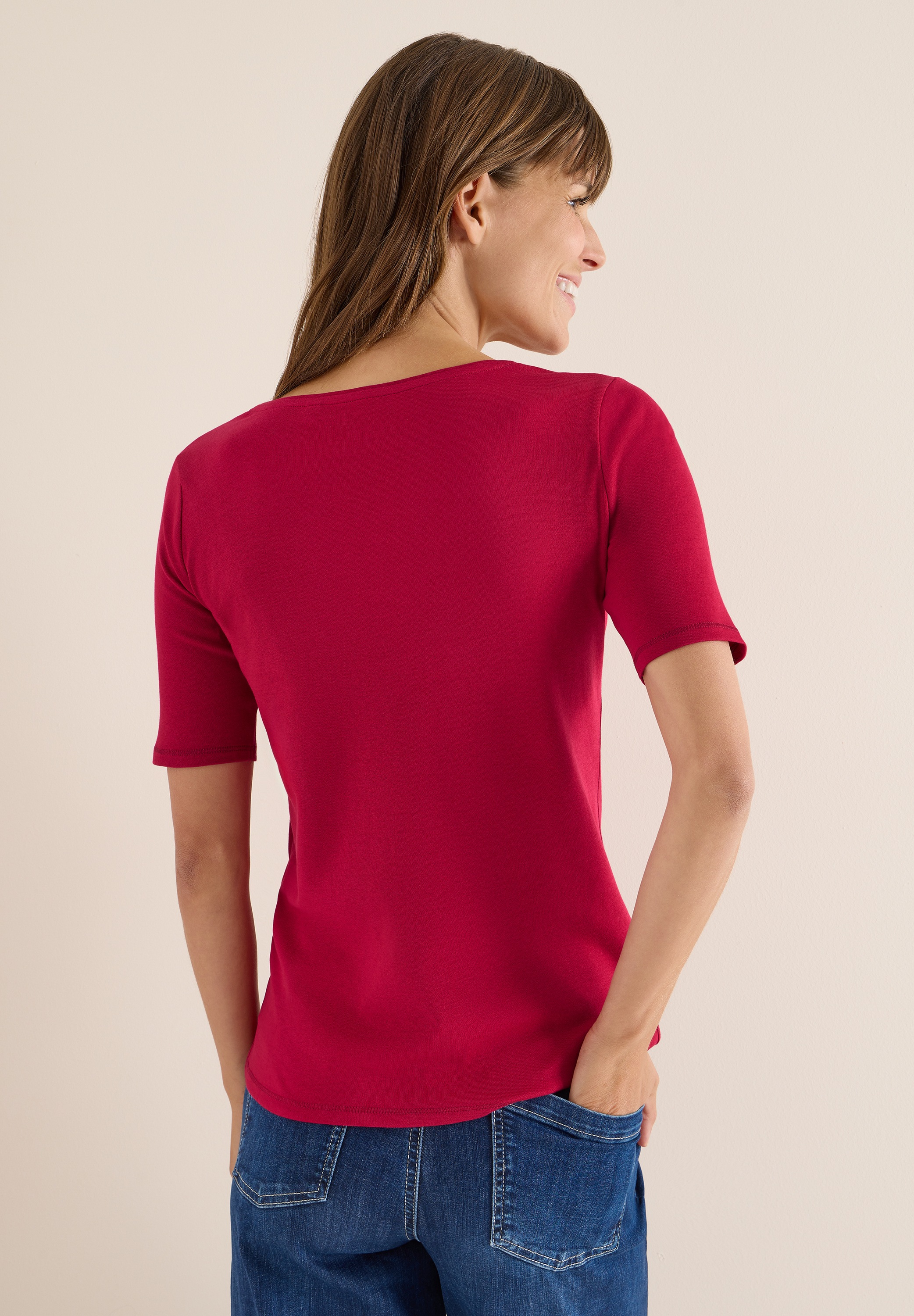Cecil T-Shirt in Unifarbe günstig online kaufen
