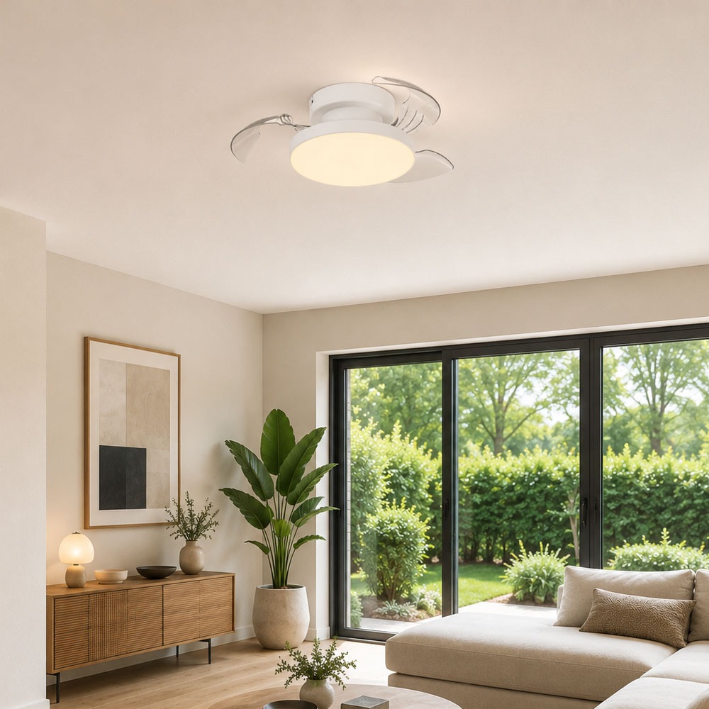EGLO LED Deckenleuchte »HOVLEY« LED-Modul 1 Stk. Kaltweiß | Neutralweiß | Warmweiß LED Ventilator mit Beleuchtung - in weiß - Ø41cm - 3 Geschwindigkeiten