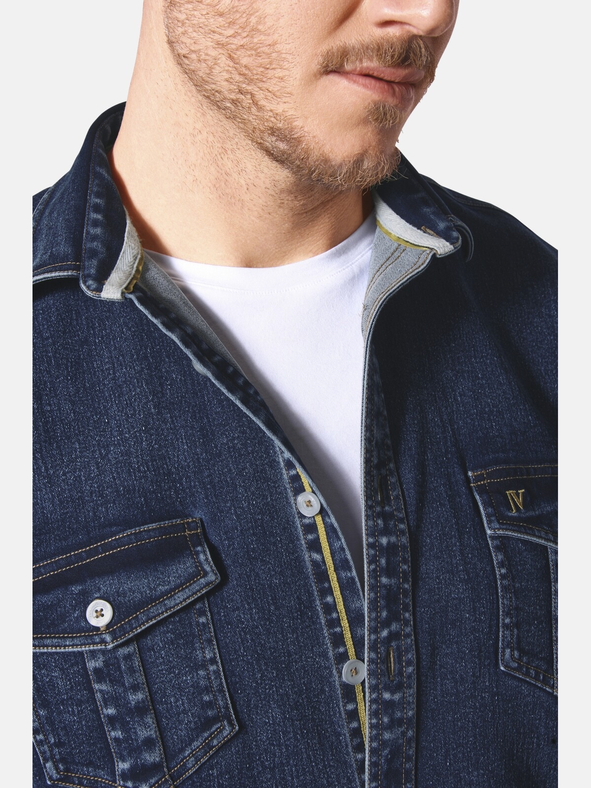 Jan Vanderstorm Jeanshemd »Jeanshemd OLAVIK«, (1 tlg.), mit Brusttasche